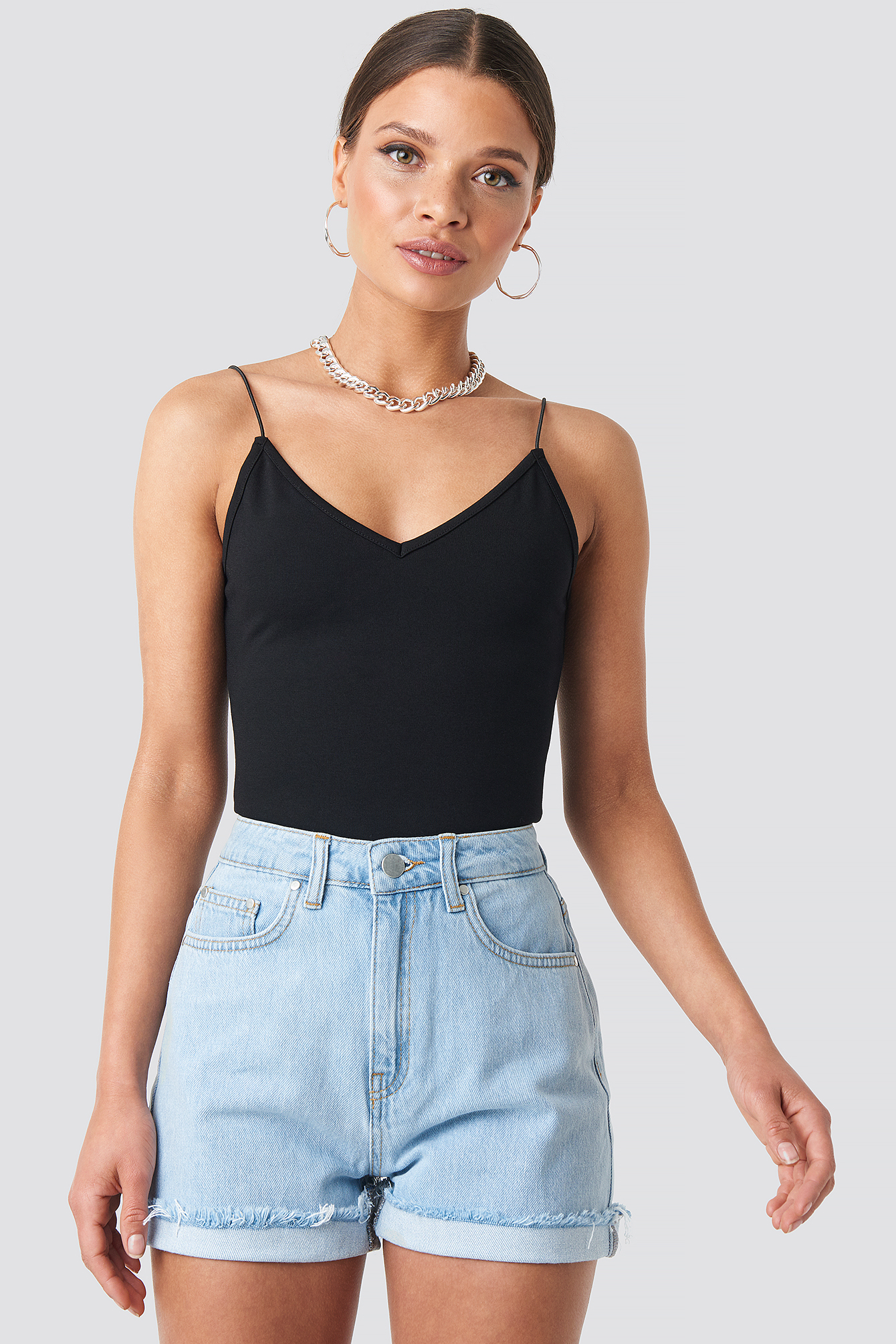 High Waist Denim Shorts Blue