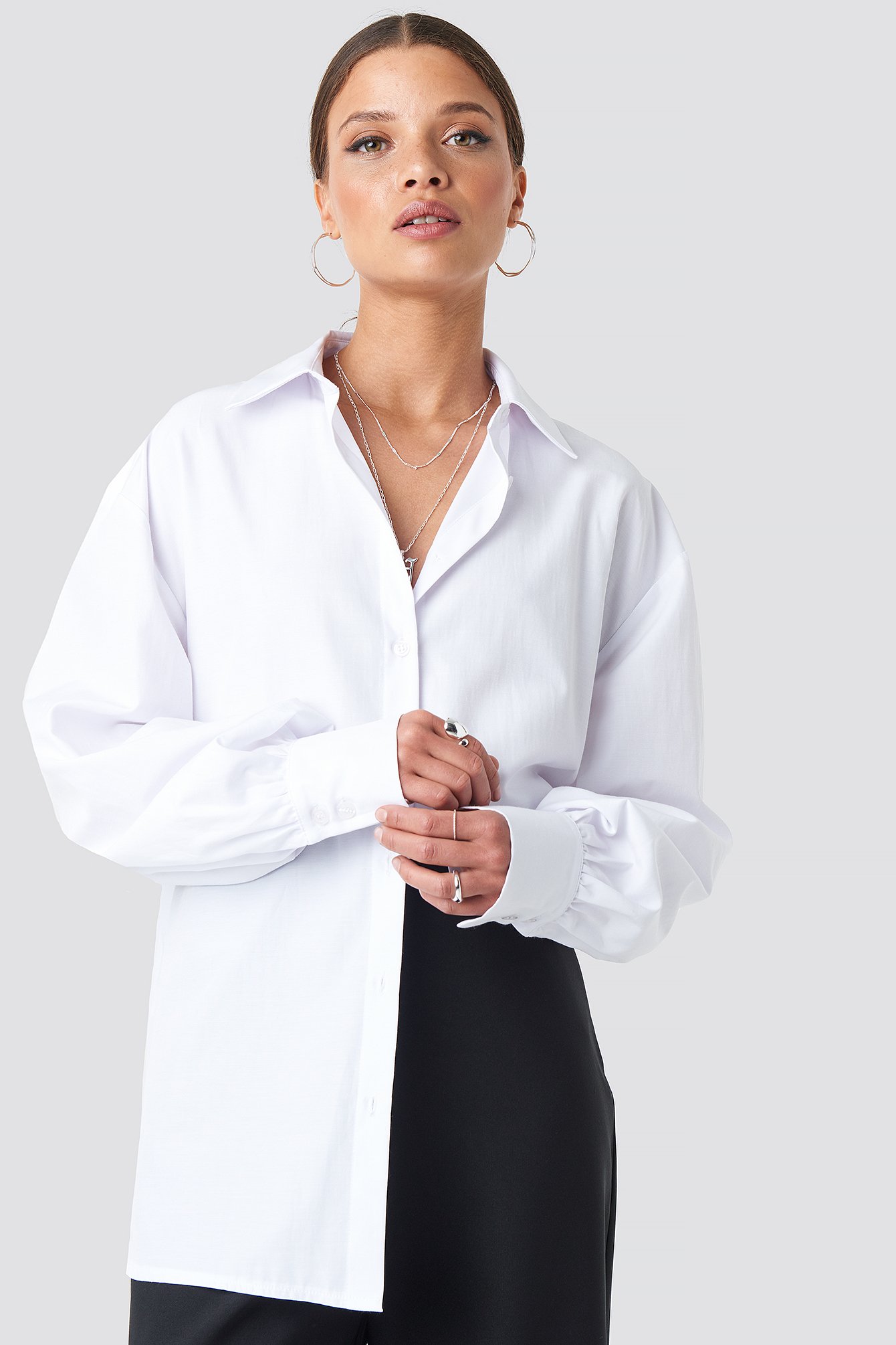 oversized white shirt