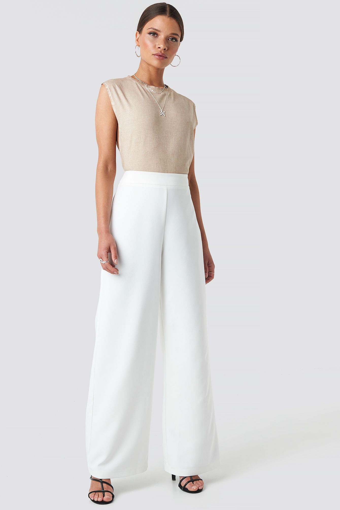 Wide Leg Pants White