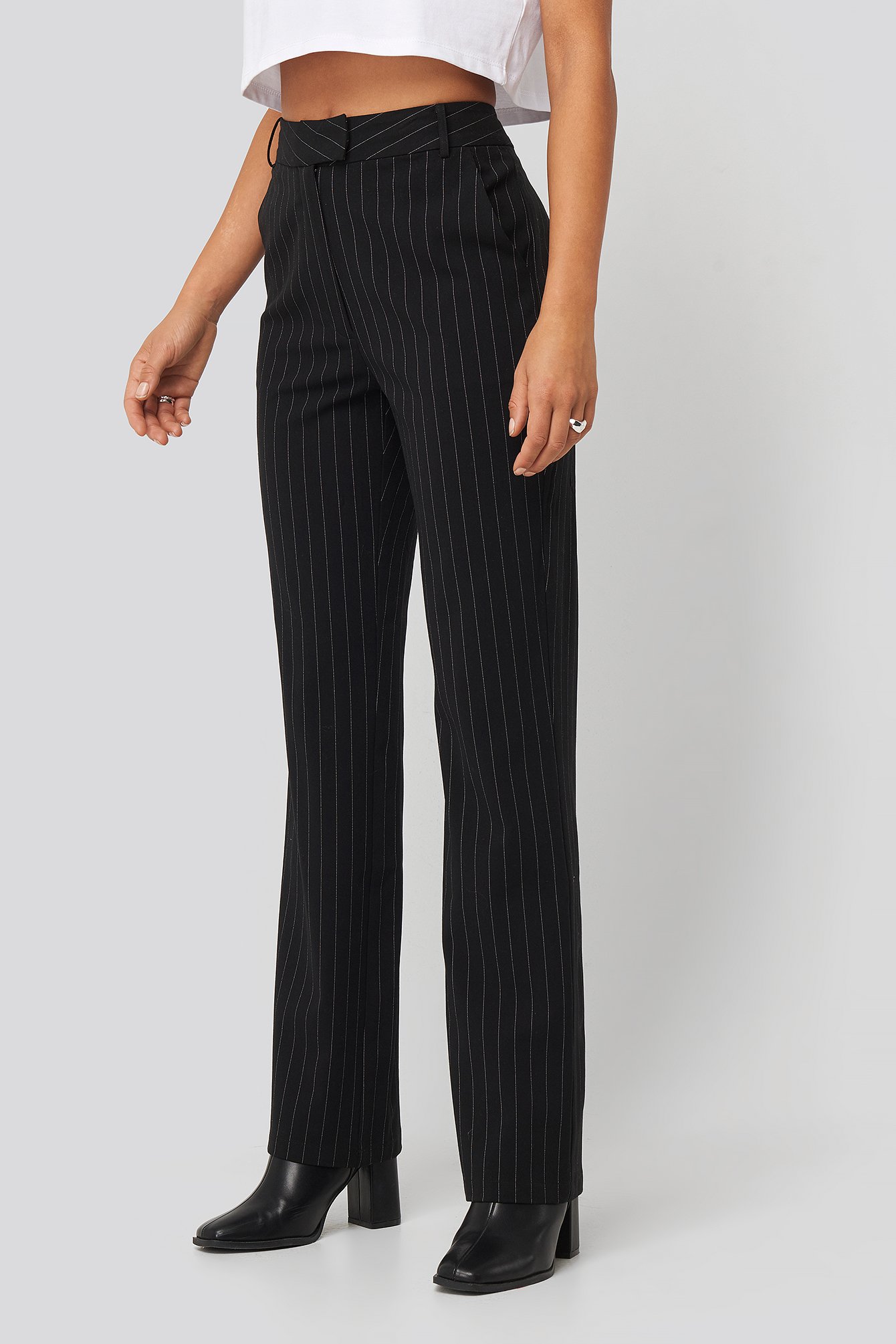 Pinstriped Suit Pants Black/White
