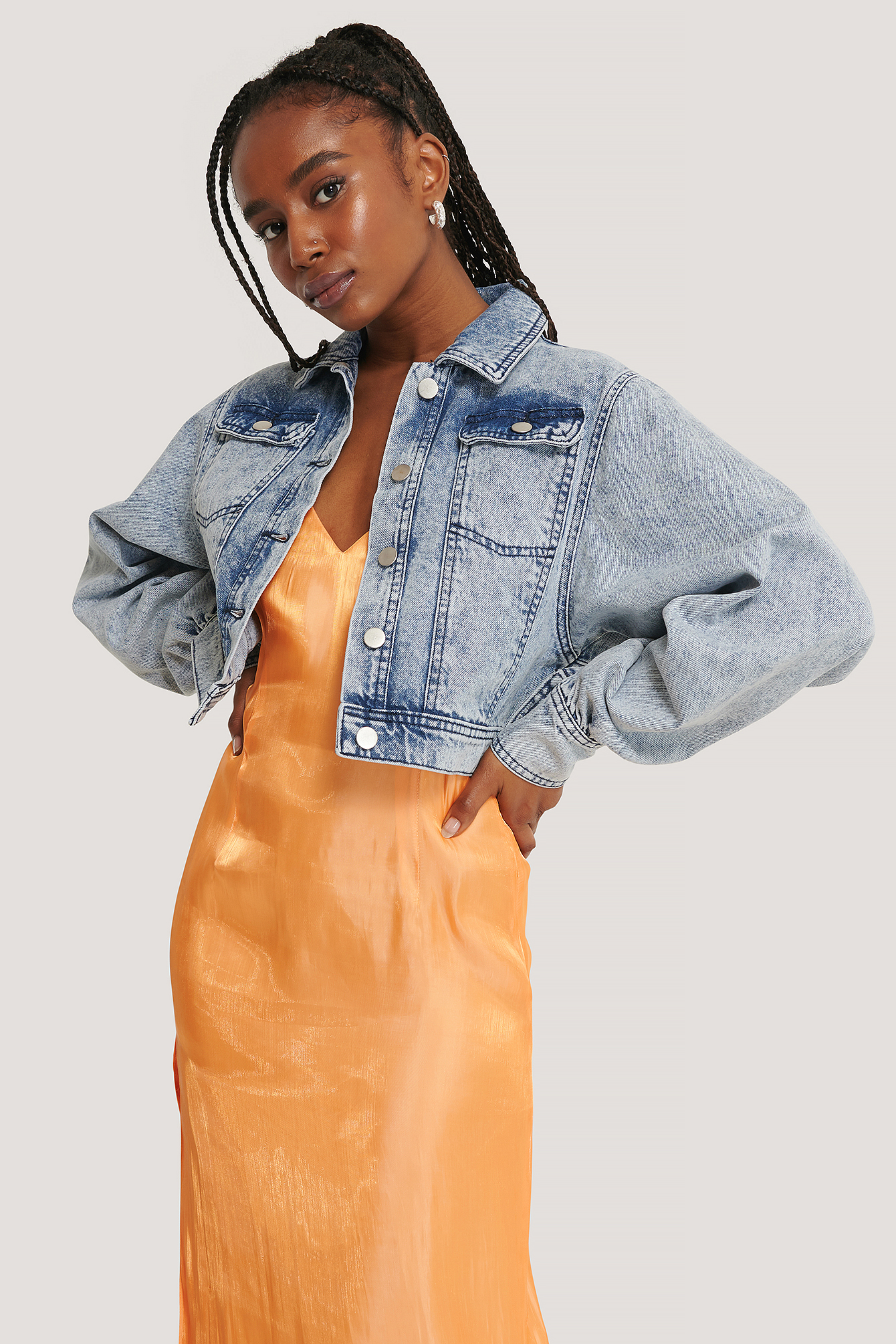cropped oversized denim jacket