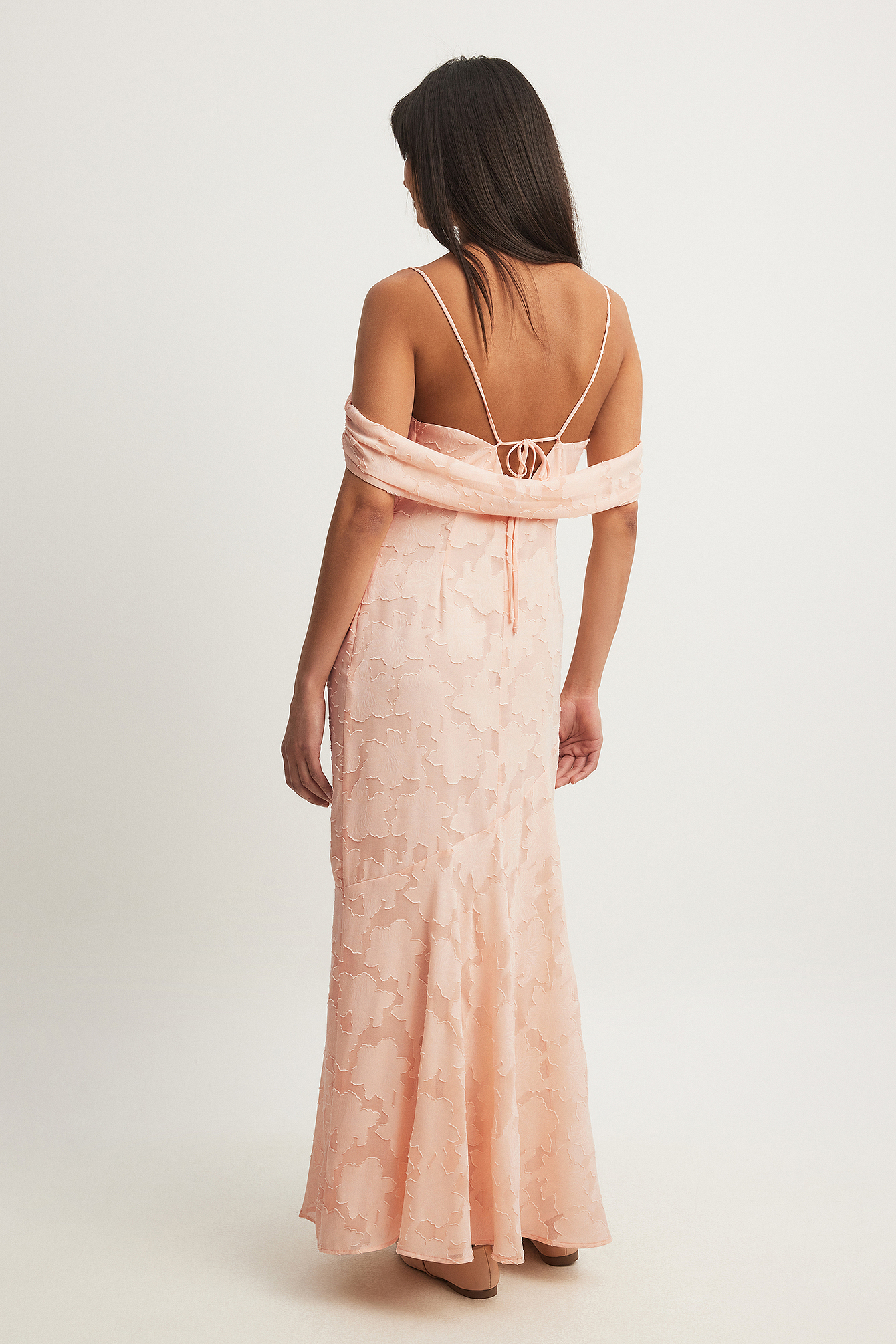 Off-Shoulder Jacquard Maxi Dress