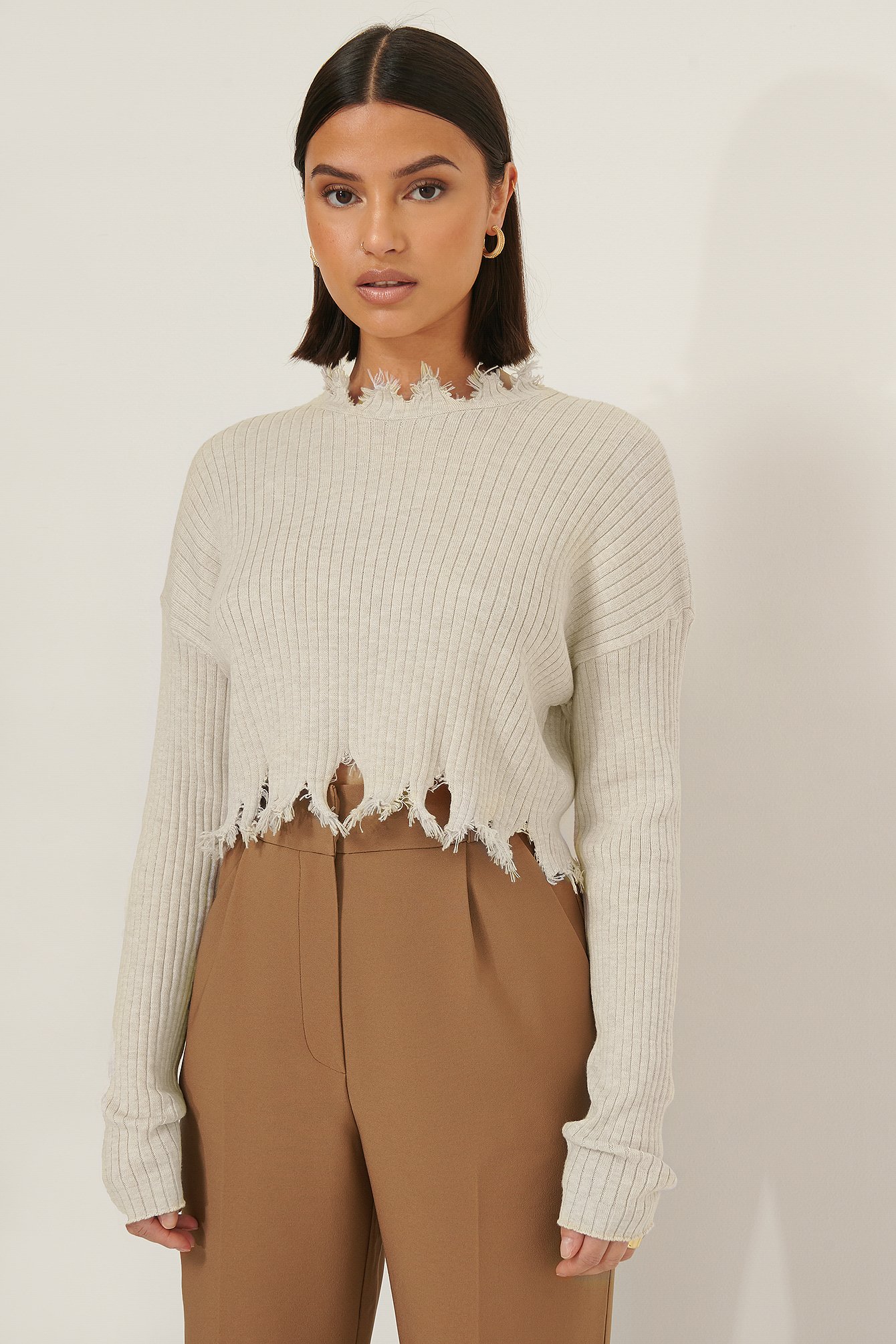 cropped sweater beige