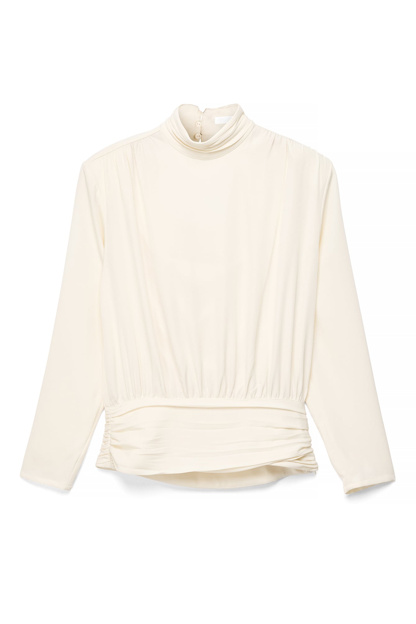Cream Open Back Draped Blouse