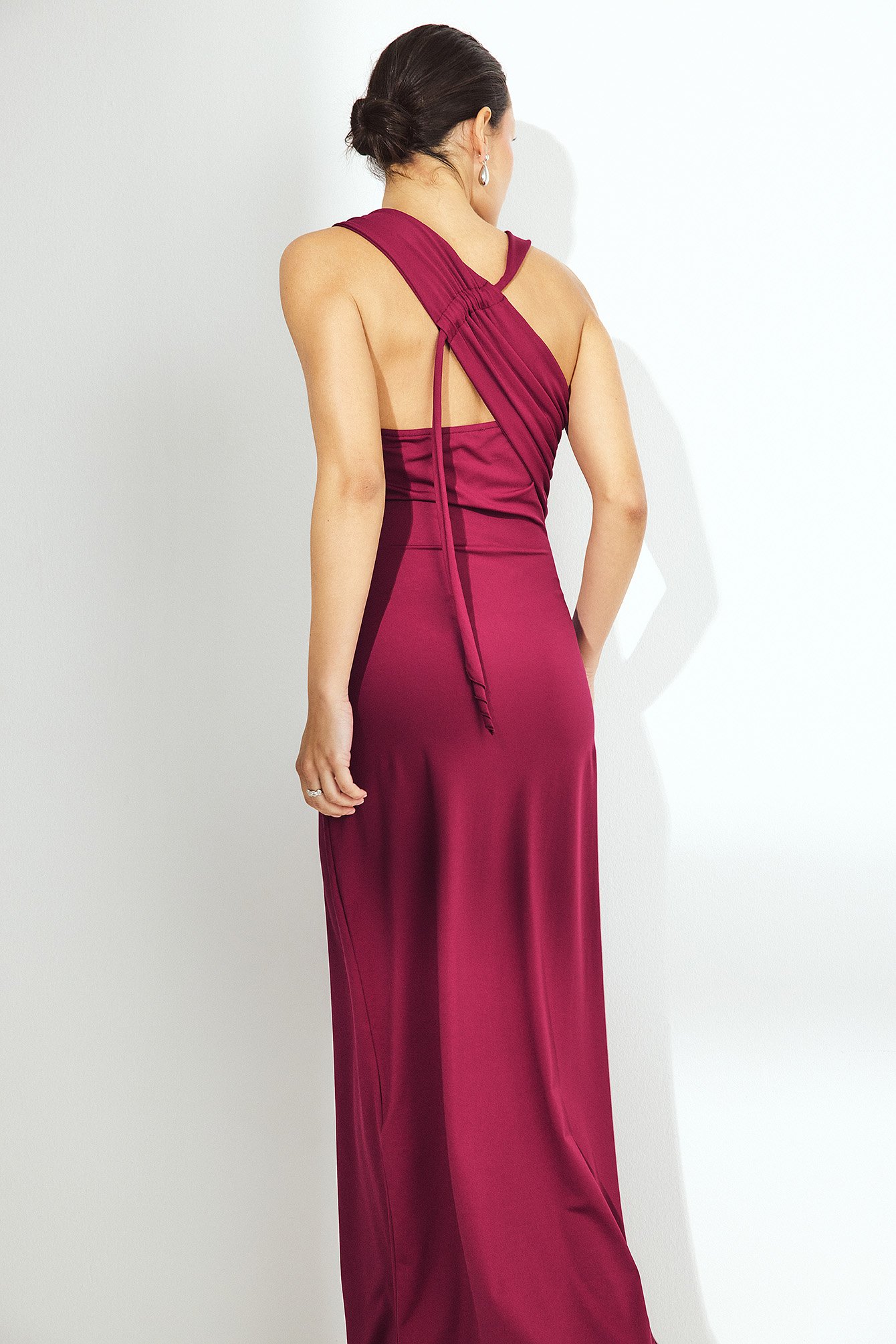 nakd burgundy dress Open Back Maxi Dress Burgundy