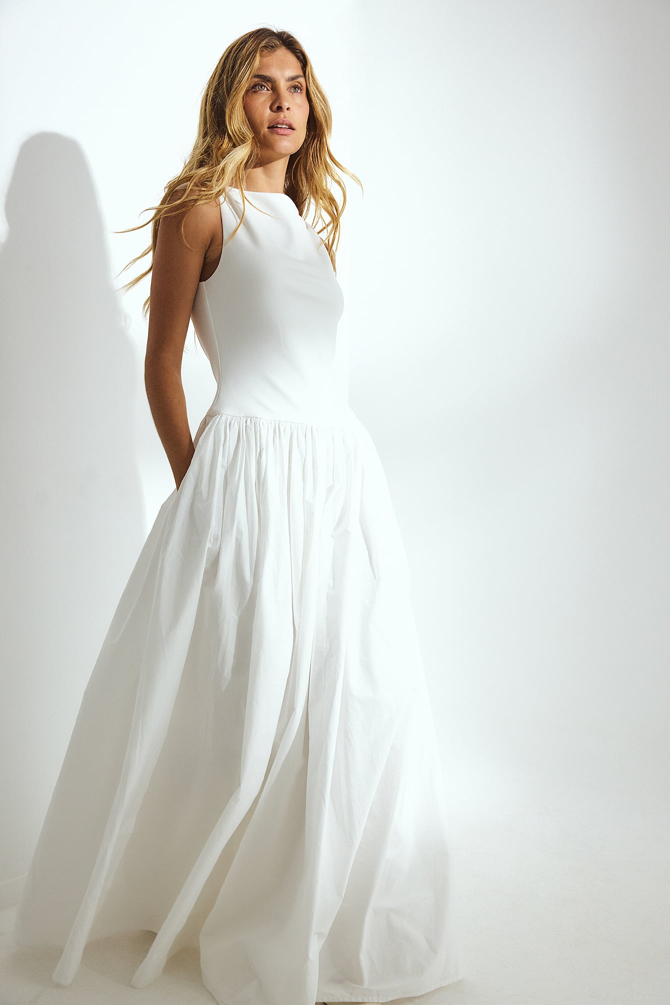 strapless open back dress La Lune Backless Maxi Dress | White | Dresses main image 1