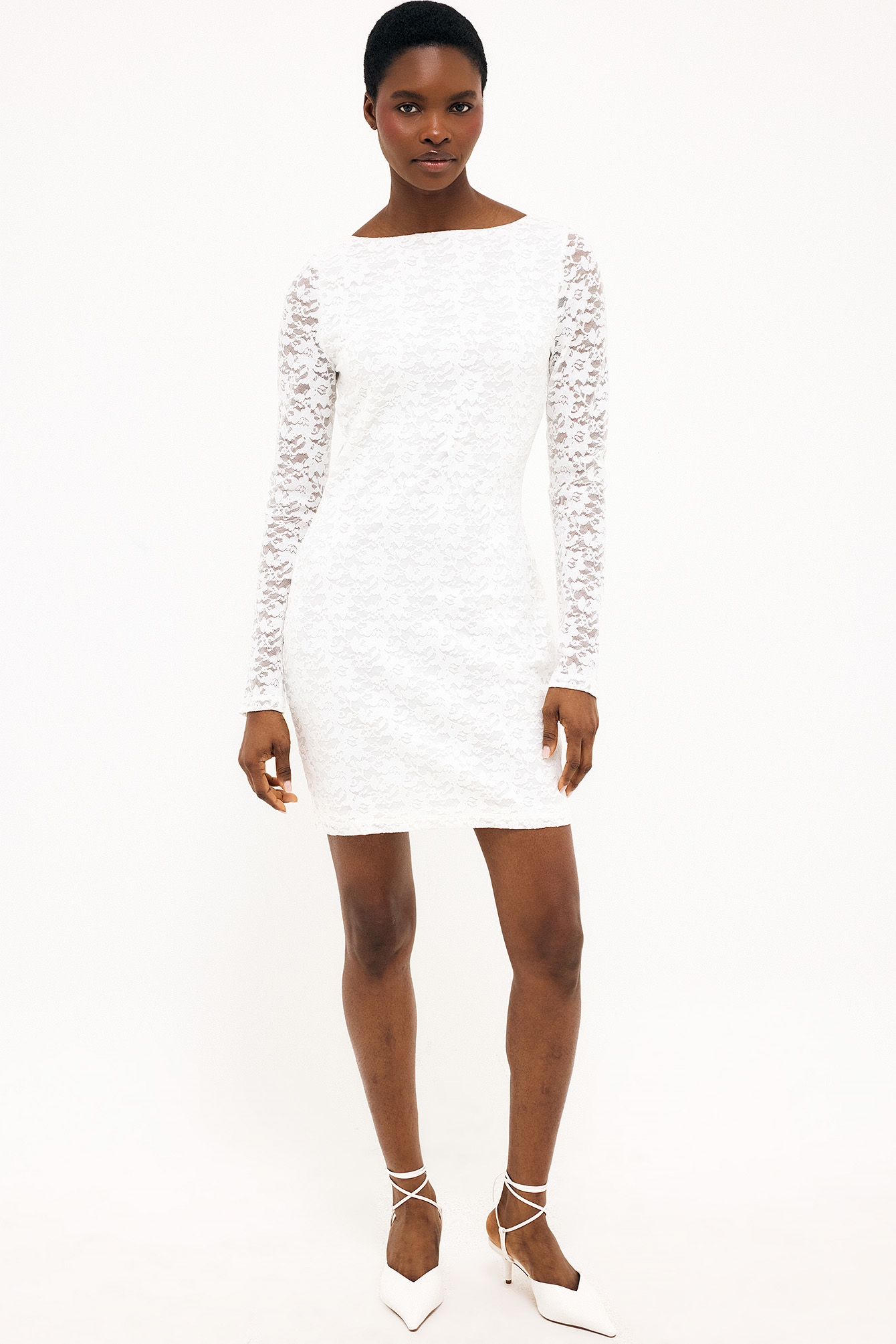strapless open back dress Dana Long Sleeves with Open Back Dress – Noire