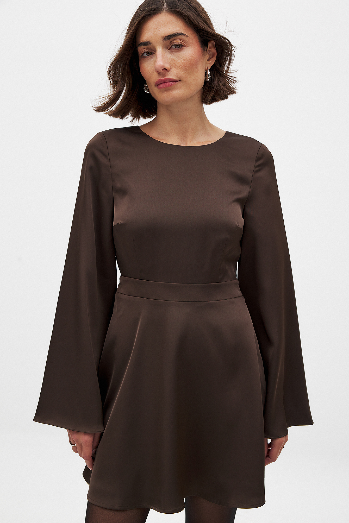 Womens Brown Satin Dresses | NA-KD