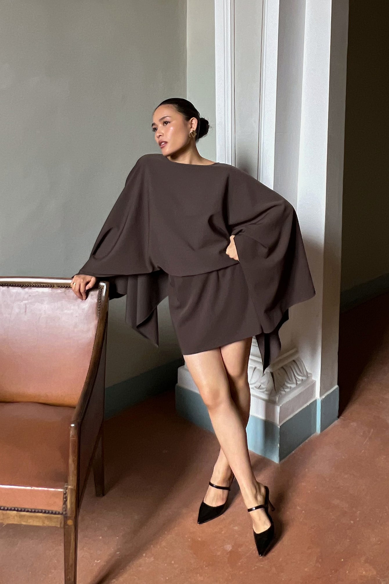 Open Back Mini Dress Brown | NA-KD Open Back Mini Dress Brown | NA-KD