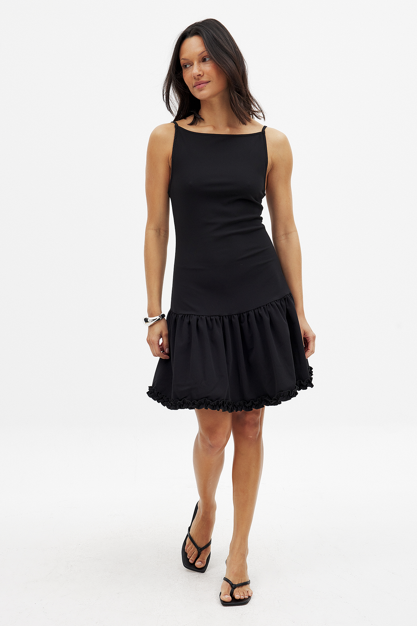 knee length dresses for ladies Edikted Women's Nadya Ruffled Mini Dress main image 0