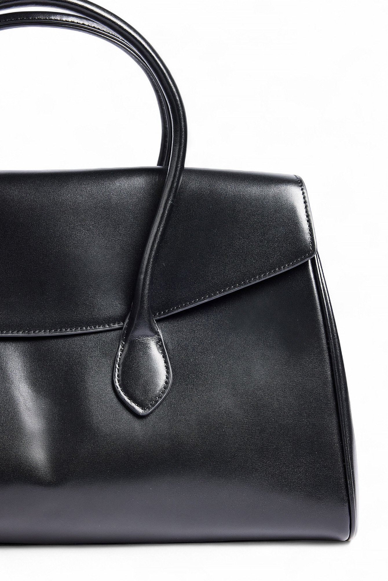 NA-KD Overlap Leather Tote - Bags - Black - One Size - NA-KD / NAKD