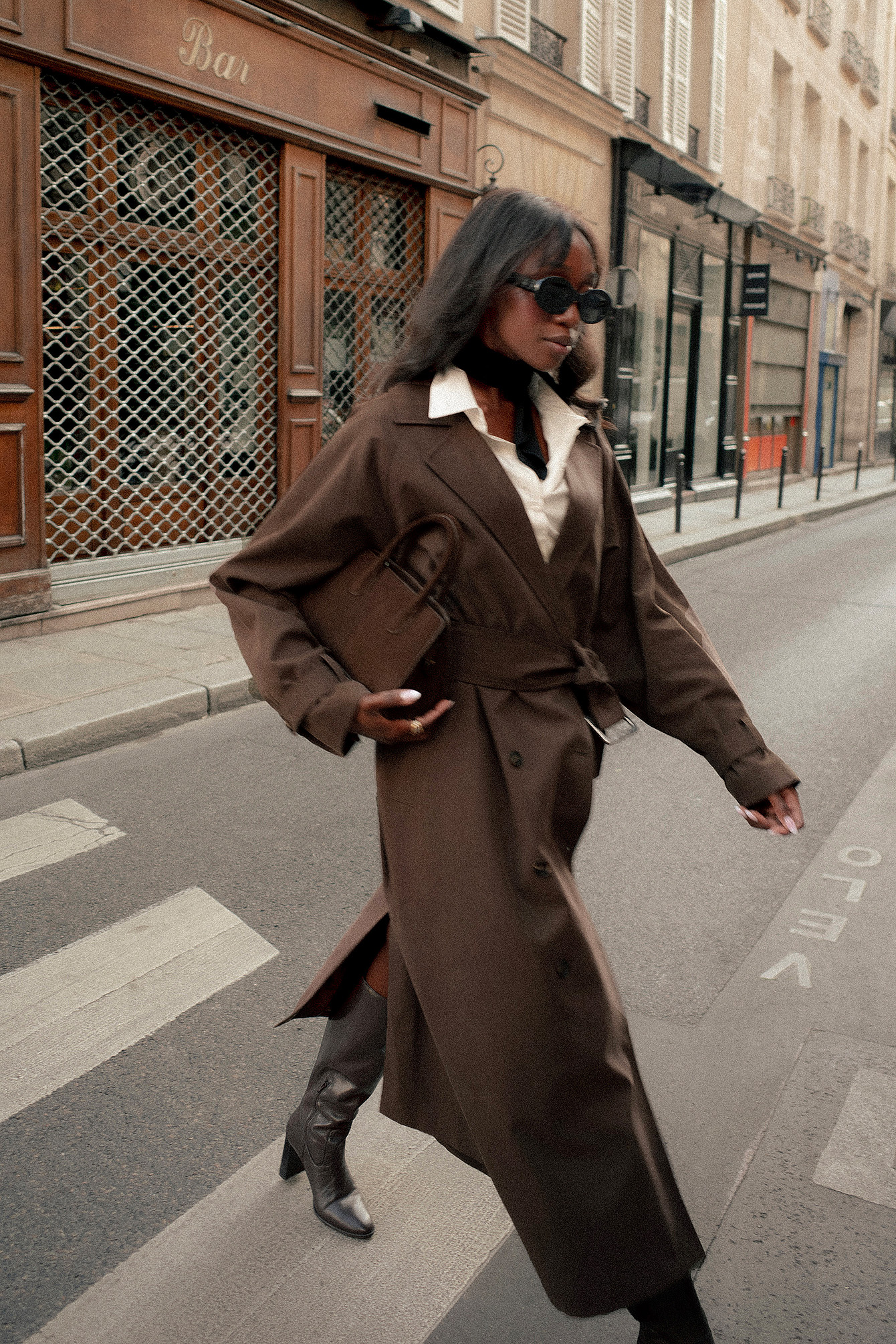 Oversized Trench Coat Street Style Trench Coat Outfit Dark Brown