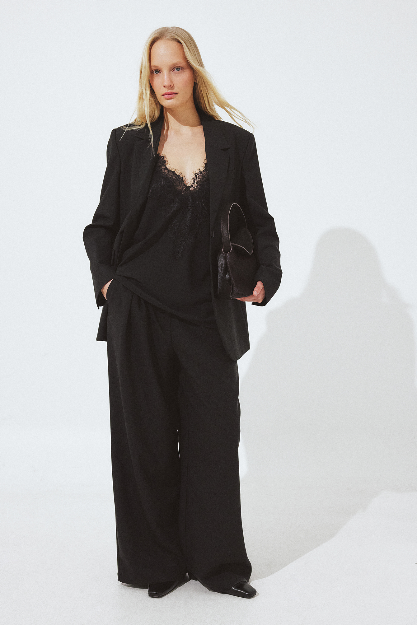 Americana oversize mezcla de tejido - Outfits oficina - Black - EU 32 - NA-KD / NAKD