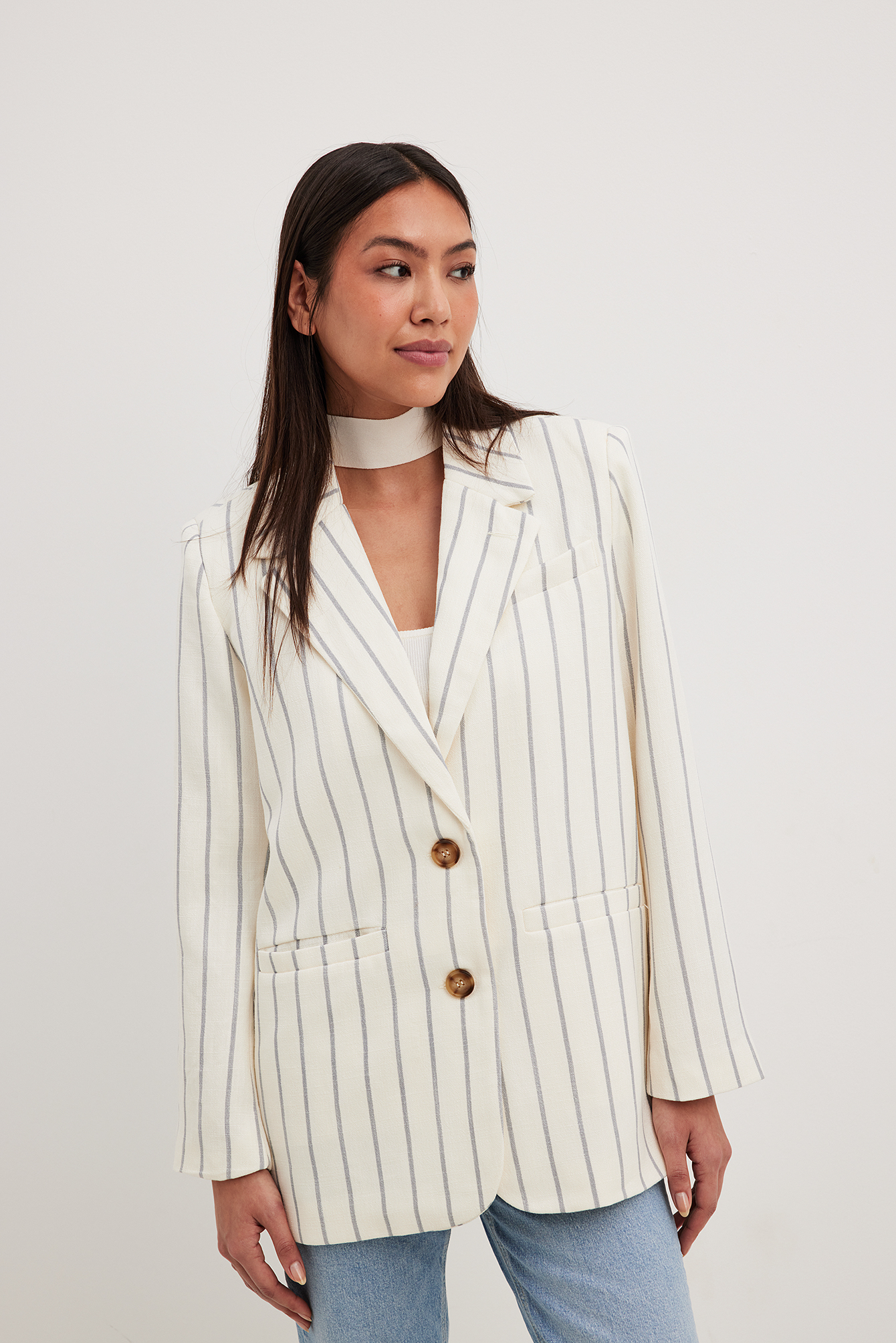 meer. RIBBON OVERSIZED JACKET ネイビー 専用】meer. RIBBON OVERSIZED JACKET ネイビー