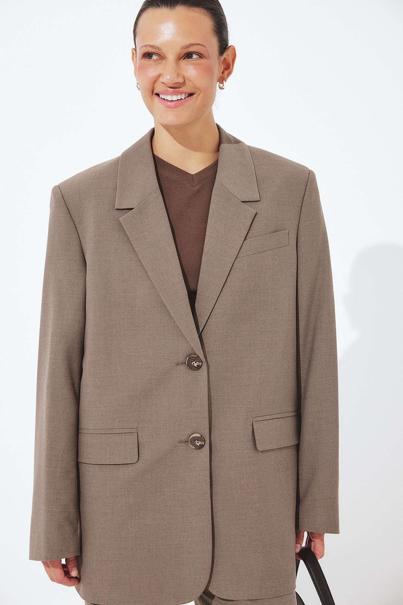 NA-KD Oversized Blazer - Office Wear - Brown - EU 38 - NA-KD / NAKD