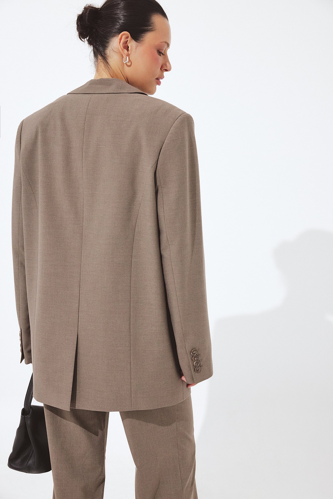 Long PU Seam Detail Coat Burgundy | NA-KD