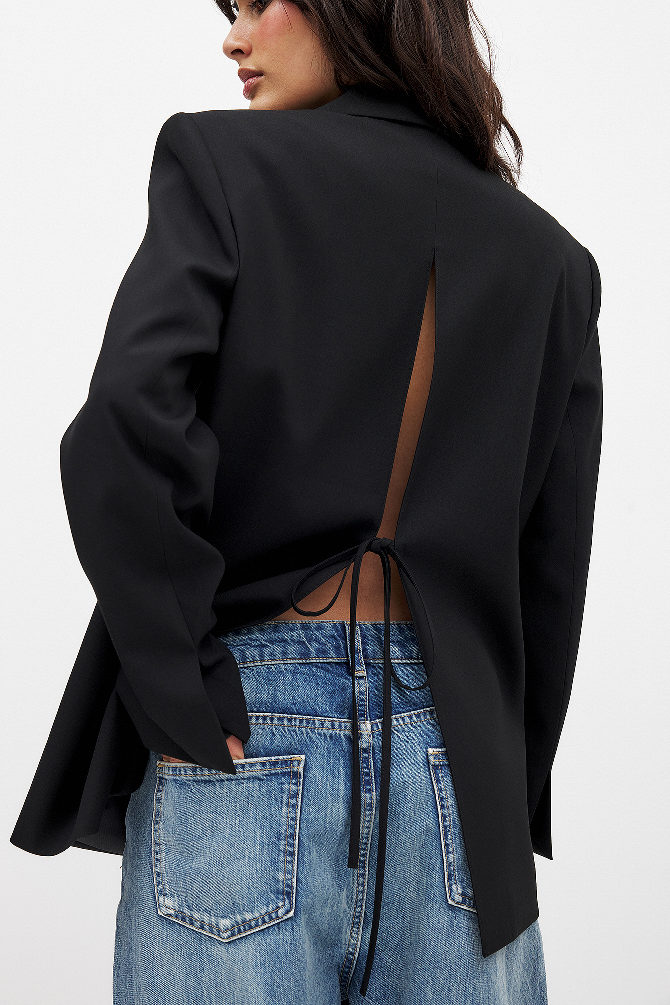 Blazer oversize à dos ouvert