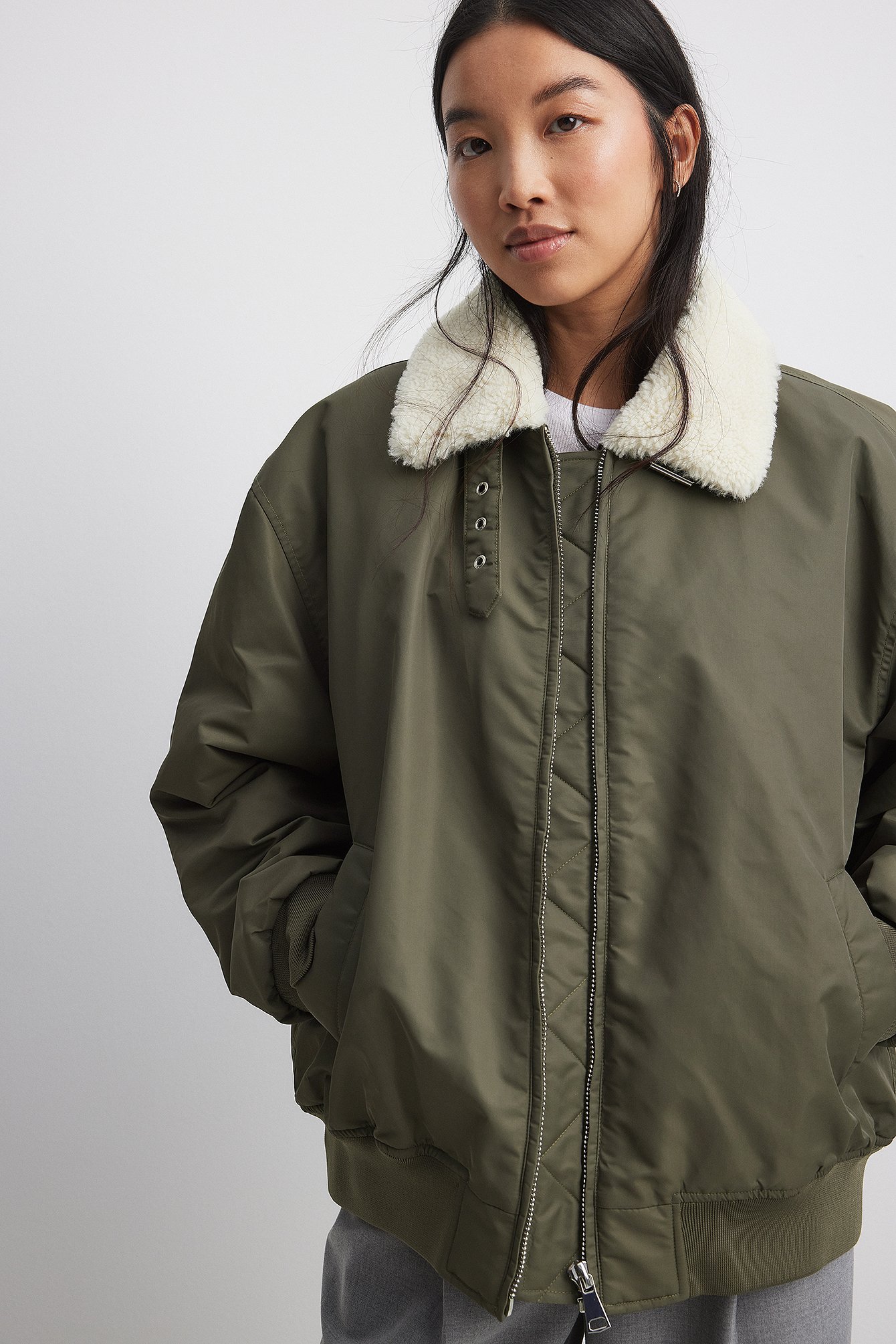 Bomber Jacket Old Khaki Ladies Jackets Women's Agnes Reversible