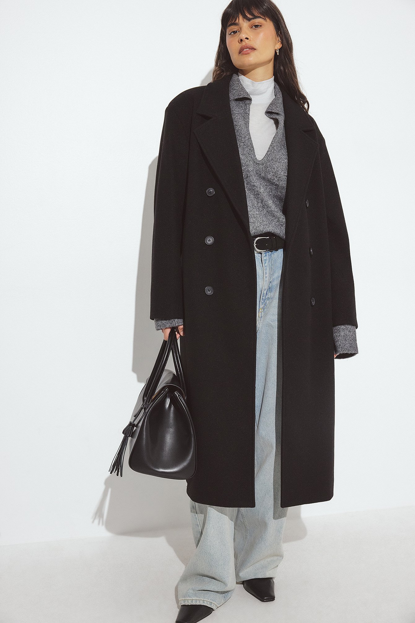 NA-KD Übergroßer Mantel - Mäntel - Schwarz - EU 32 - NA-KD / NAKD