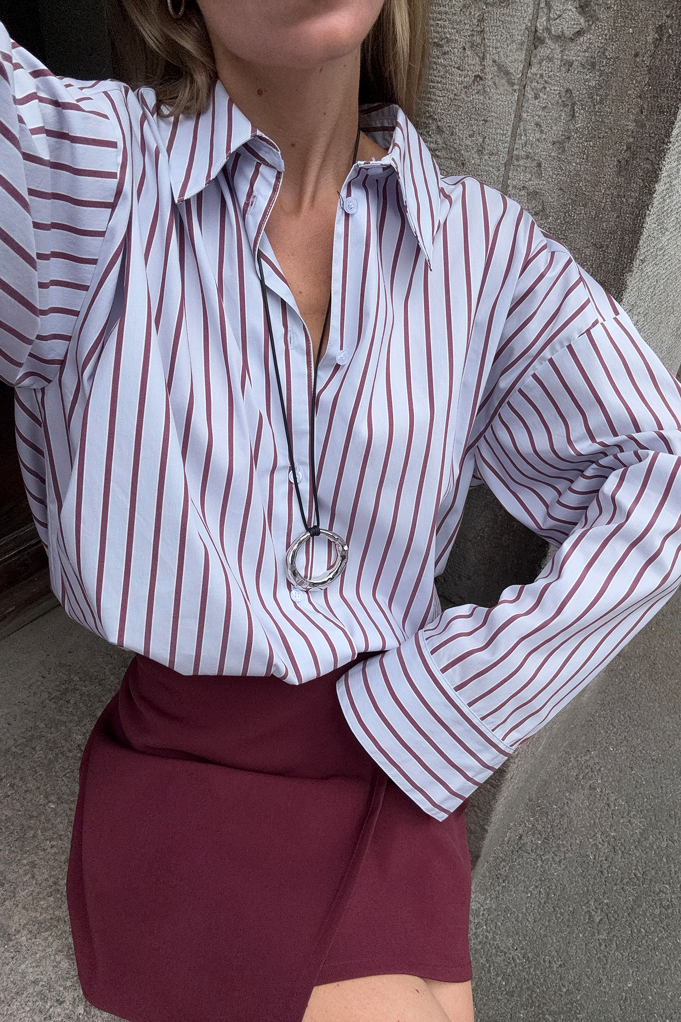 Oversized Cotton Shirt - Shirts - Stripe - EU 36 - NA-KD / NAKD