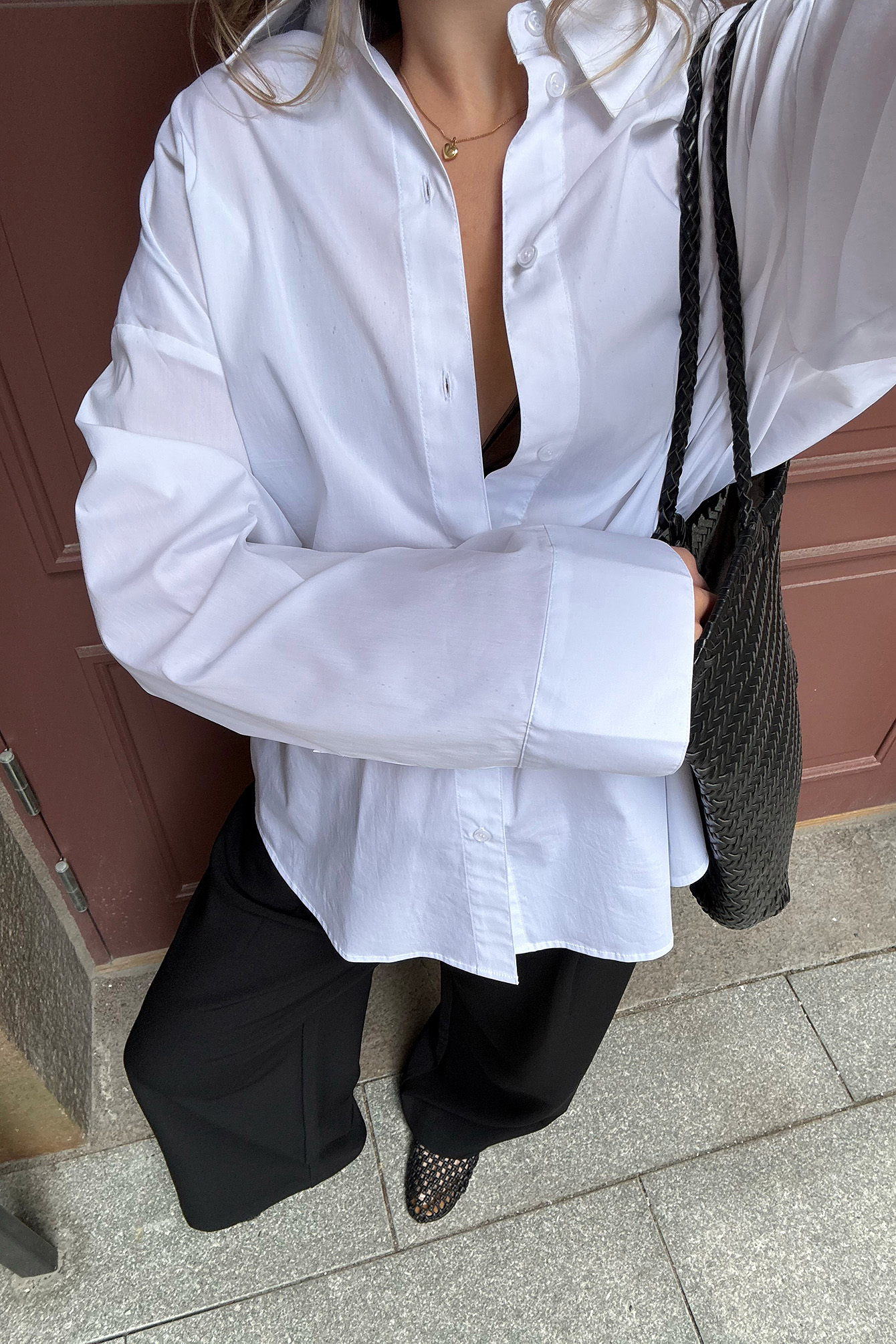 Oversized katoenen overhemd - Overhemden - Wit - M - NA-KD / NAKD