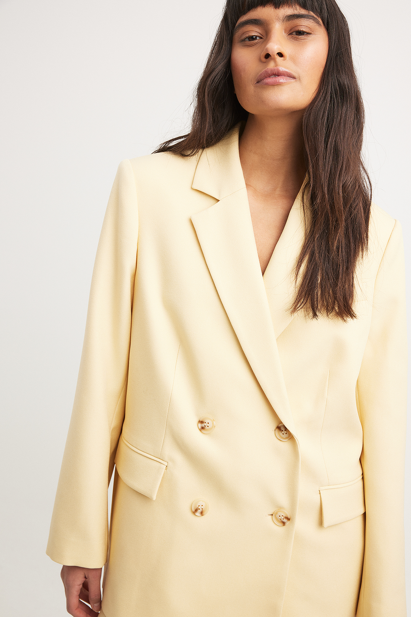 Oversized Double Breasted Blazer Yellow | NA-KD