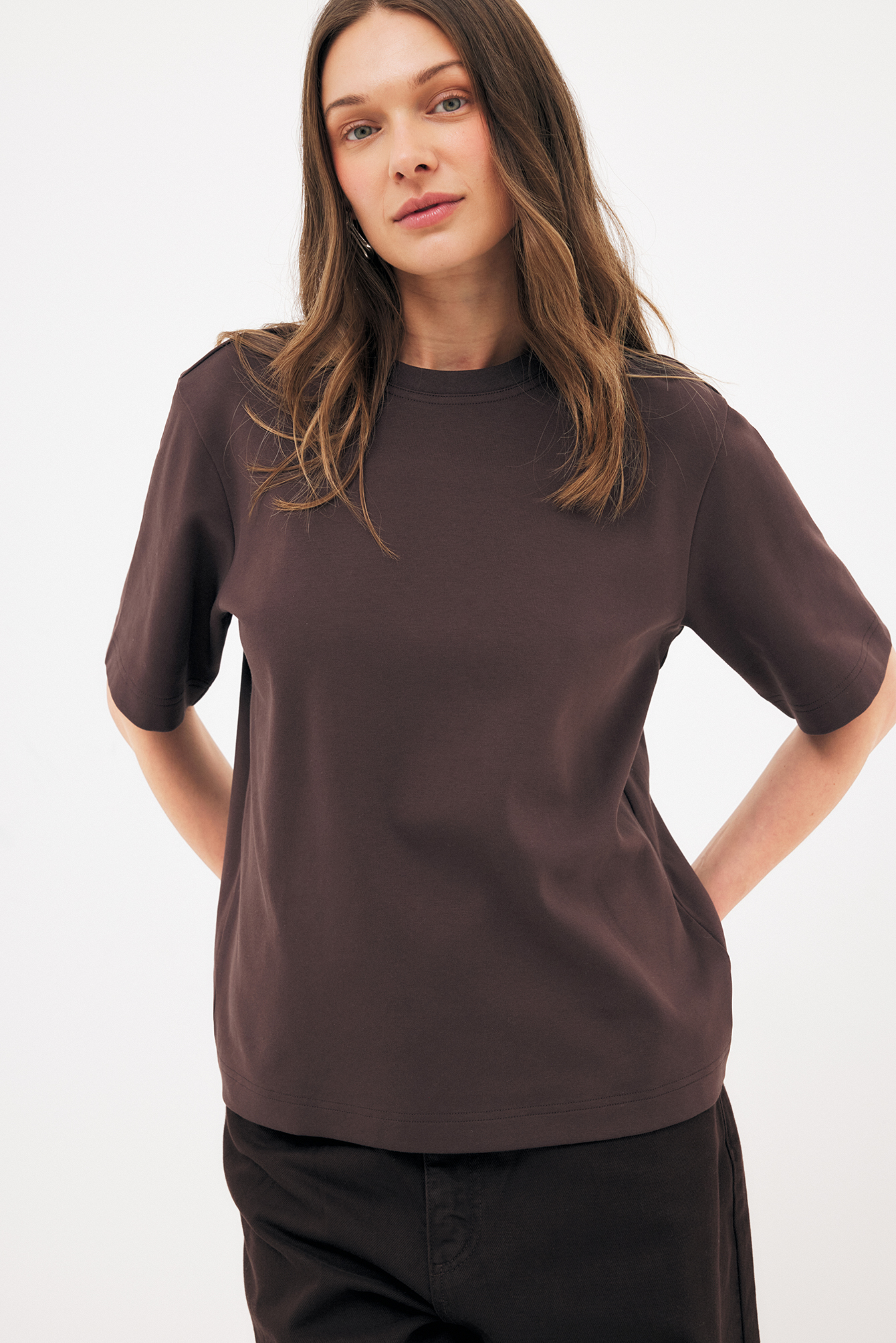 Oversized Heavy T-Shirt - Basic Tops - Brown - XS - NA-KD / NAKD