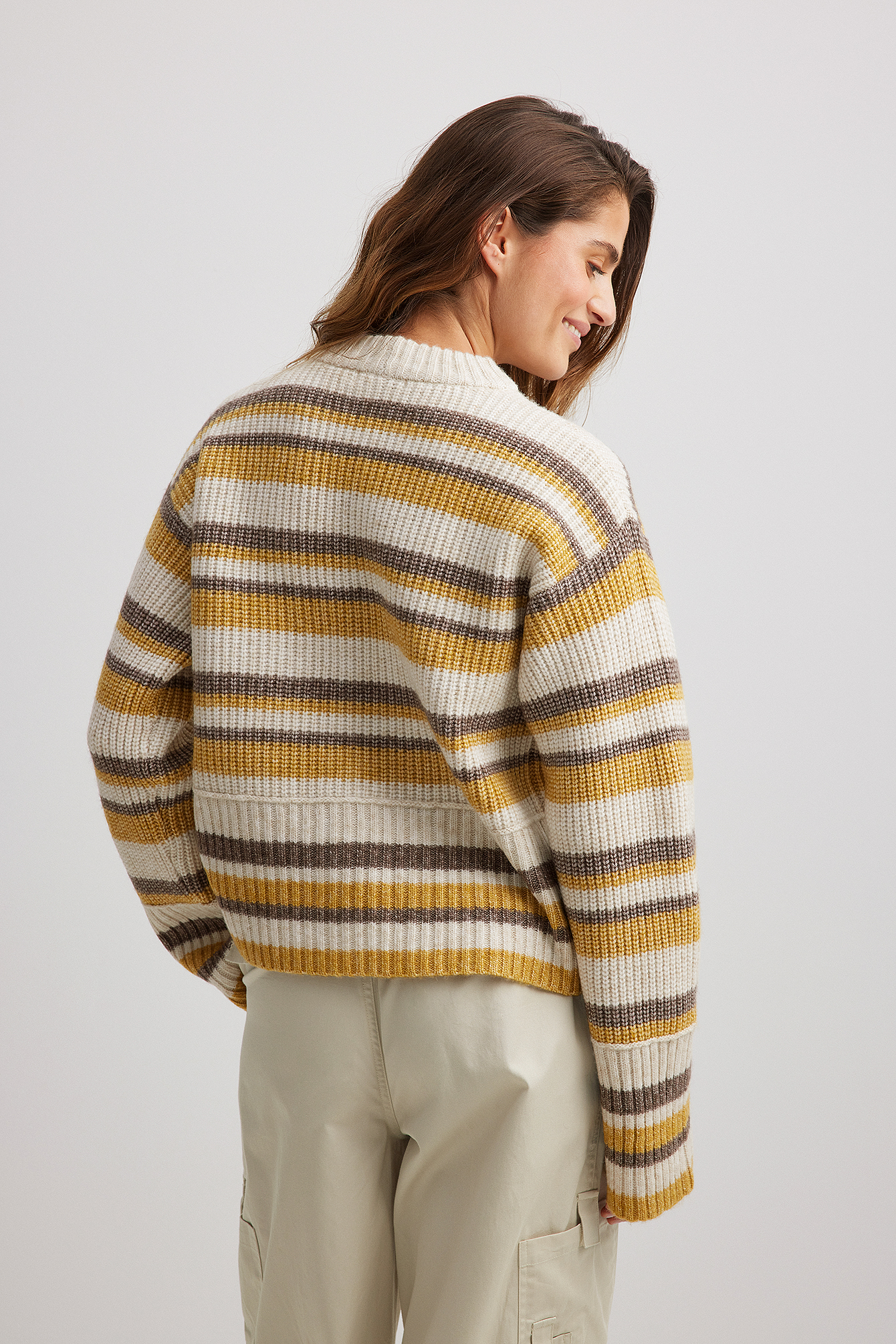 Oversized Knitted Striped Sweater Stripe | NA-KD