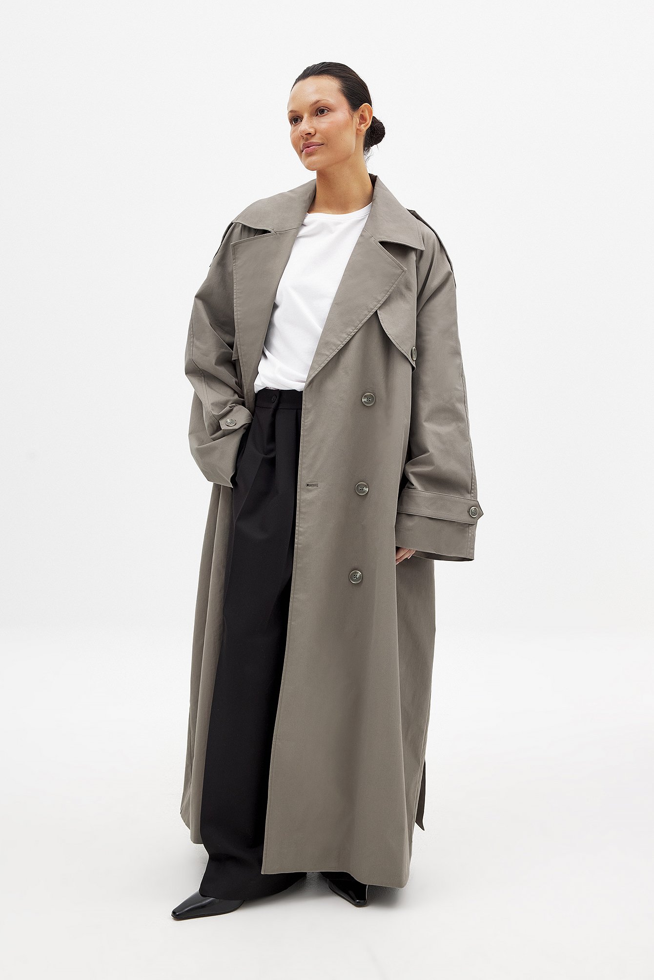 Oversized Long Trenchcoat Beige NA-KD
