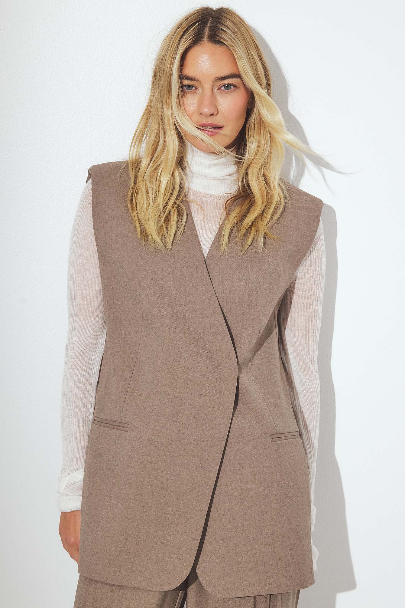 NA-KD Oversized långlinjeväst - Kostymväst - Brun - EU 32 - NA-KD / NAKD