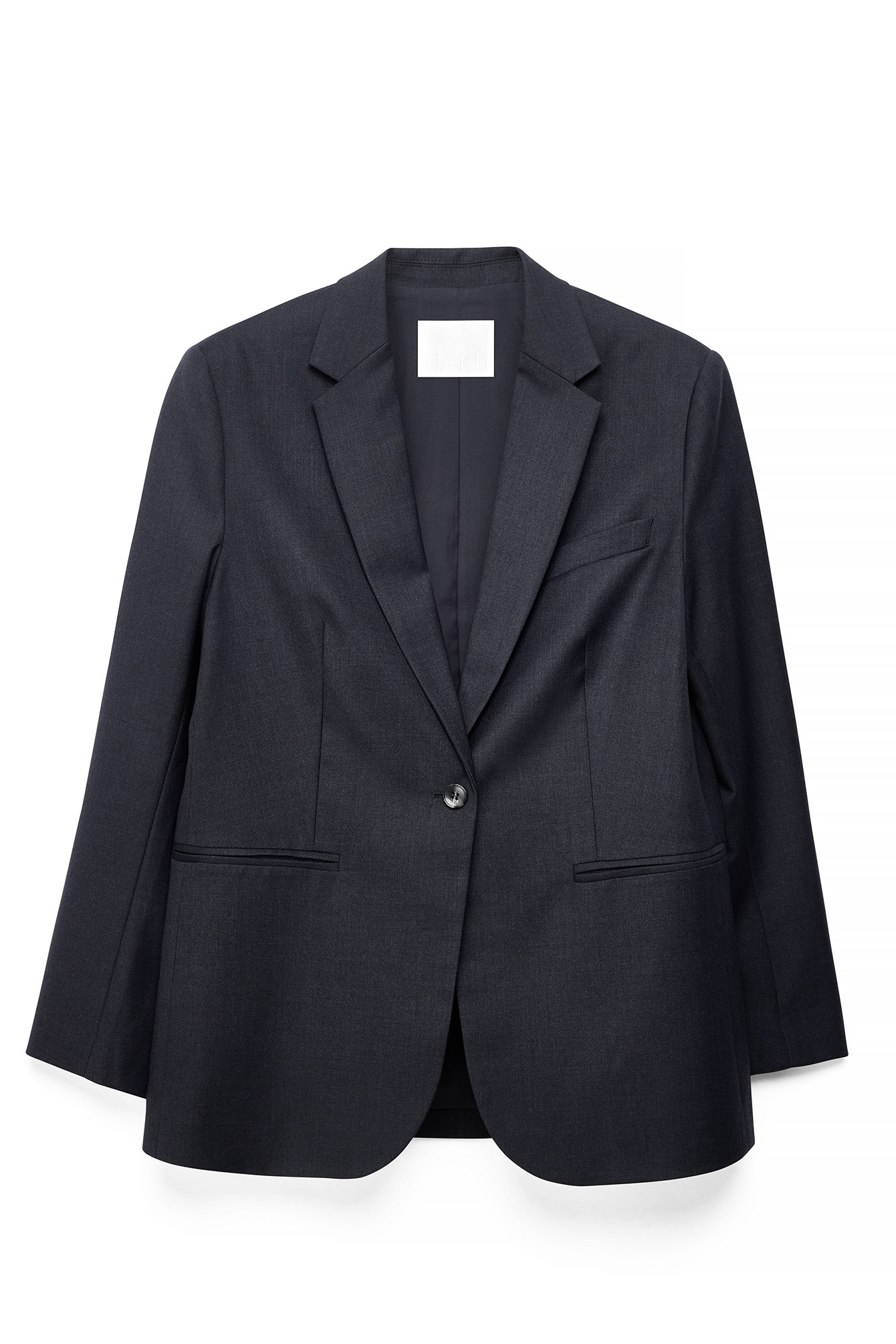 Navy Oversized Melange Blazer