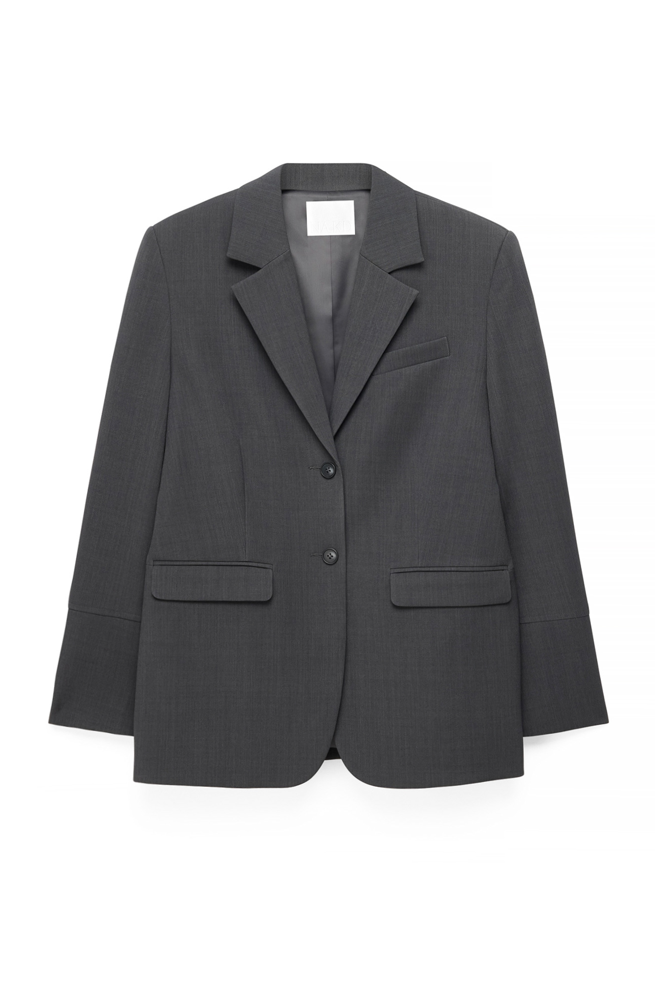 Dark Grey Oversized melange-kavaj med vida ärmar