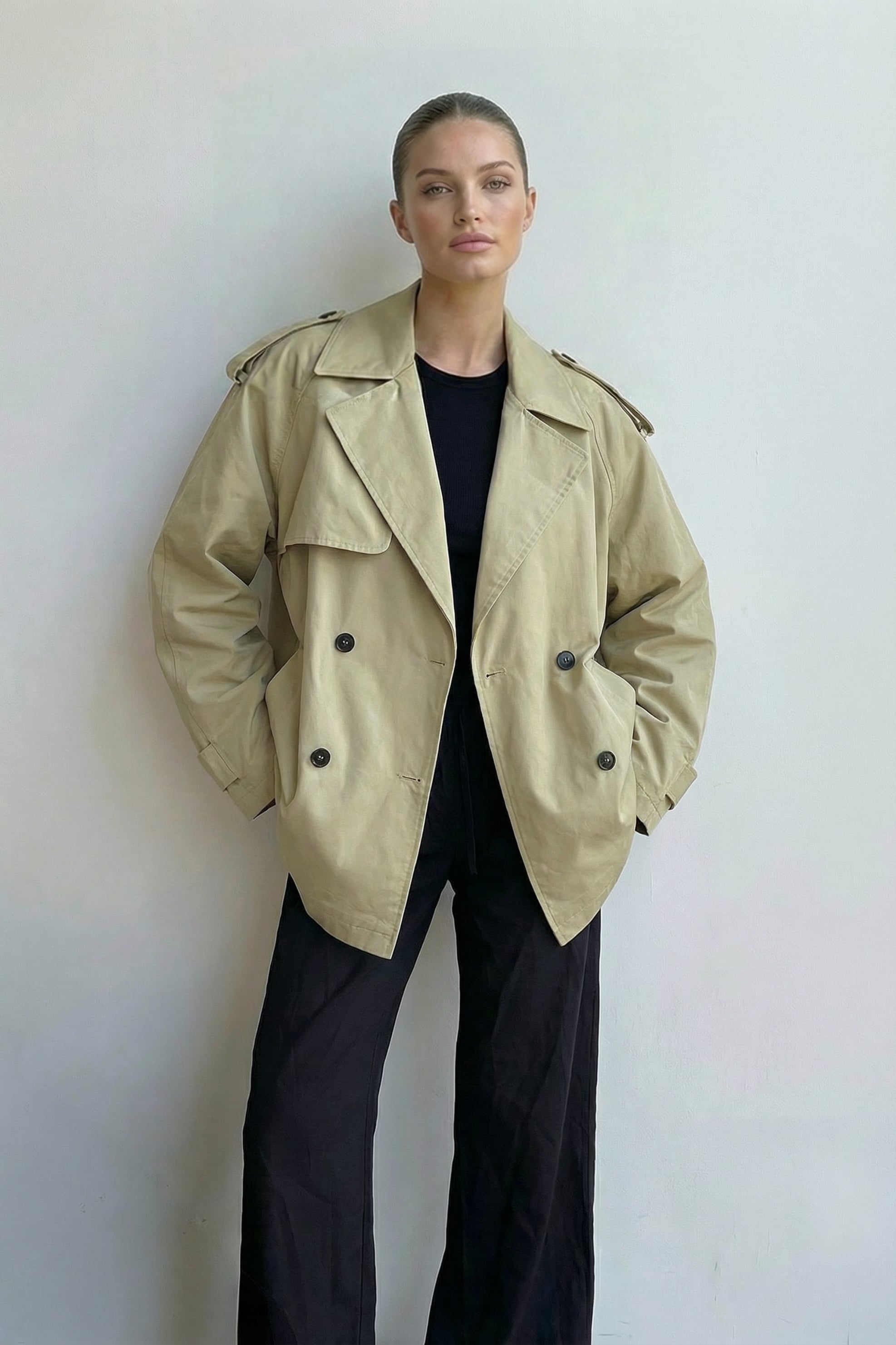 Oversized Midi Trenchcoat Beige | NA-KD