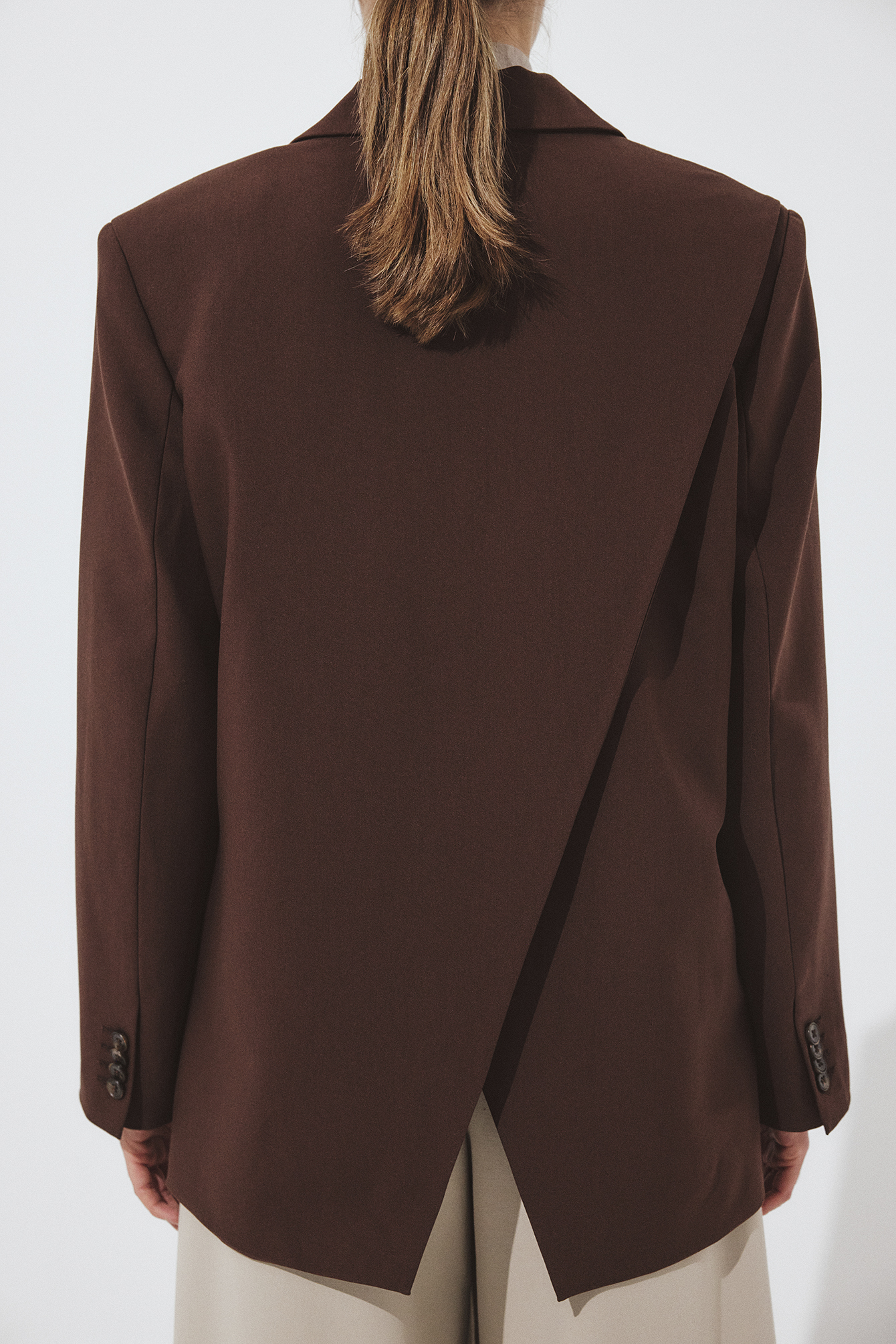 Oversized Open Back Blazer Brown | NA-KD