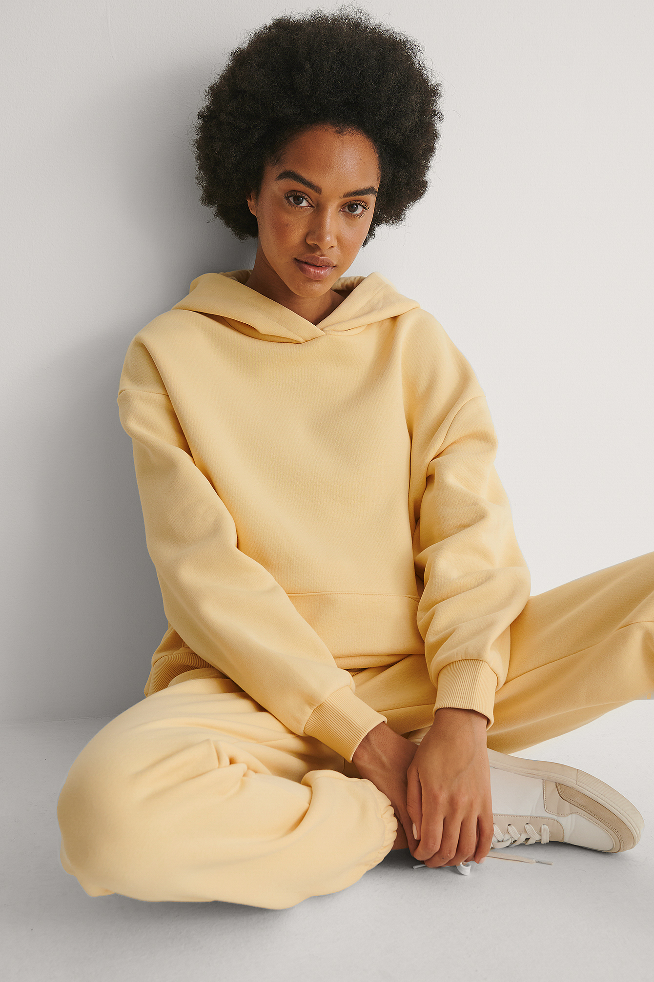 Organic Oversized Pocket Hoodie Yellow 