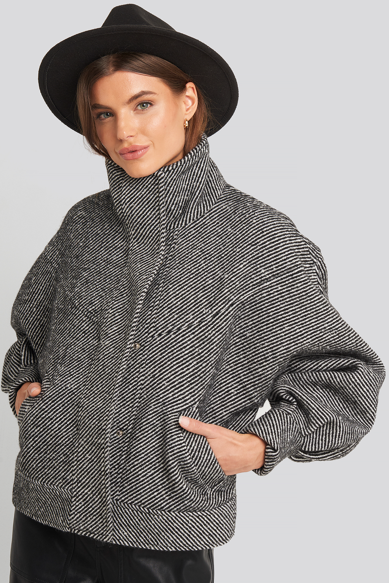 Oversized Printed Jacket Black