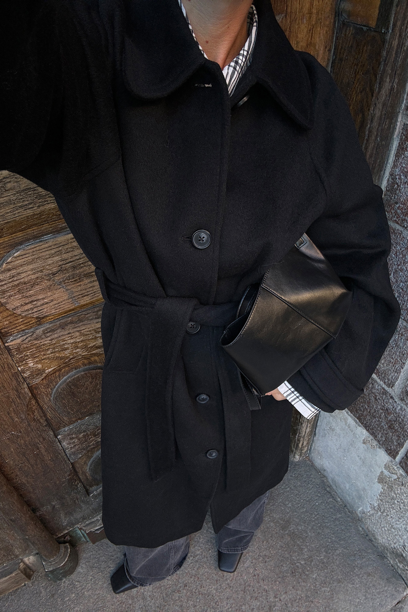 NA-KD Oversized Raglan Sleeve Wool Blend Coat - Winter Jackets - Black - EU 42 - NA-KD / NAKD