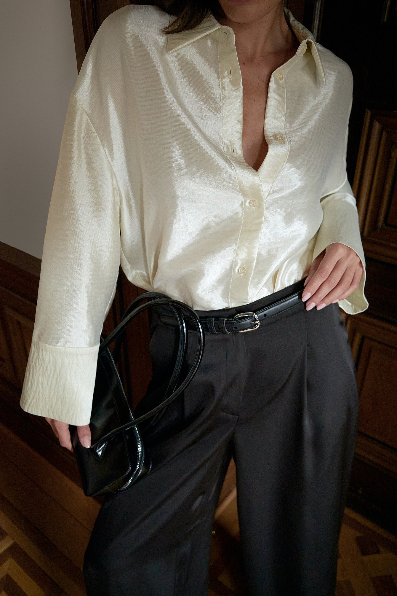 NA-KD Oversized Rayon Shirt - New Years Eve Party Sets - Offwhite - EU 36 - NA-KD / NAKD