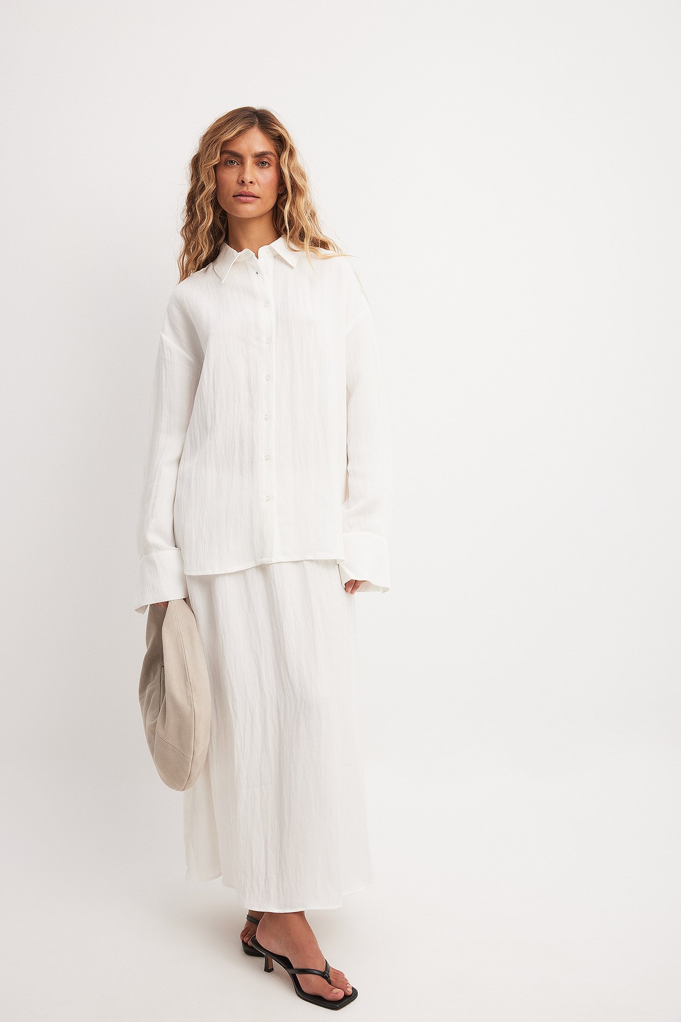 NA-KD Oversized Structured Shirt - Shirts - White - EU 32 - NA-KD / NAKD