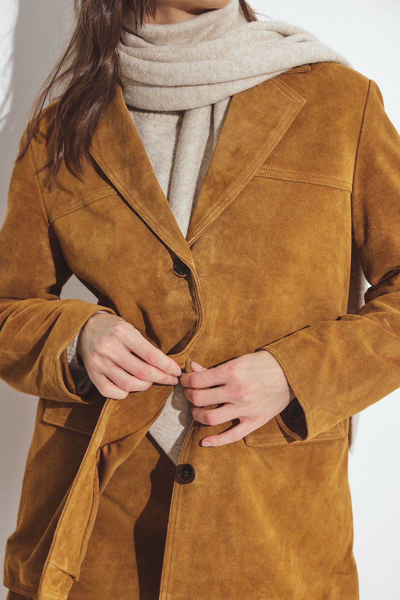 Premium Selection Oversized suède blazer - Getailleerde blazers - Bruin - EU 32 - NA-KD / NAKD