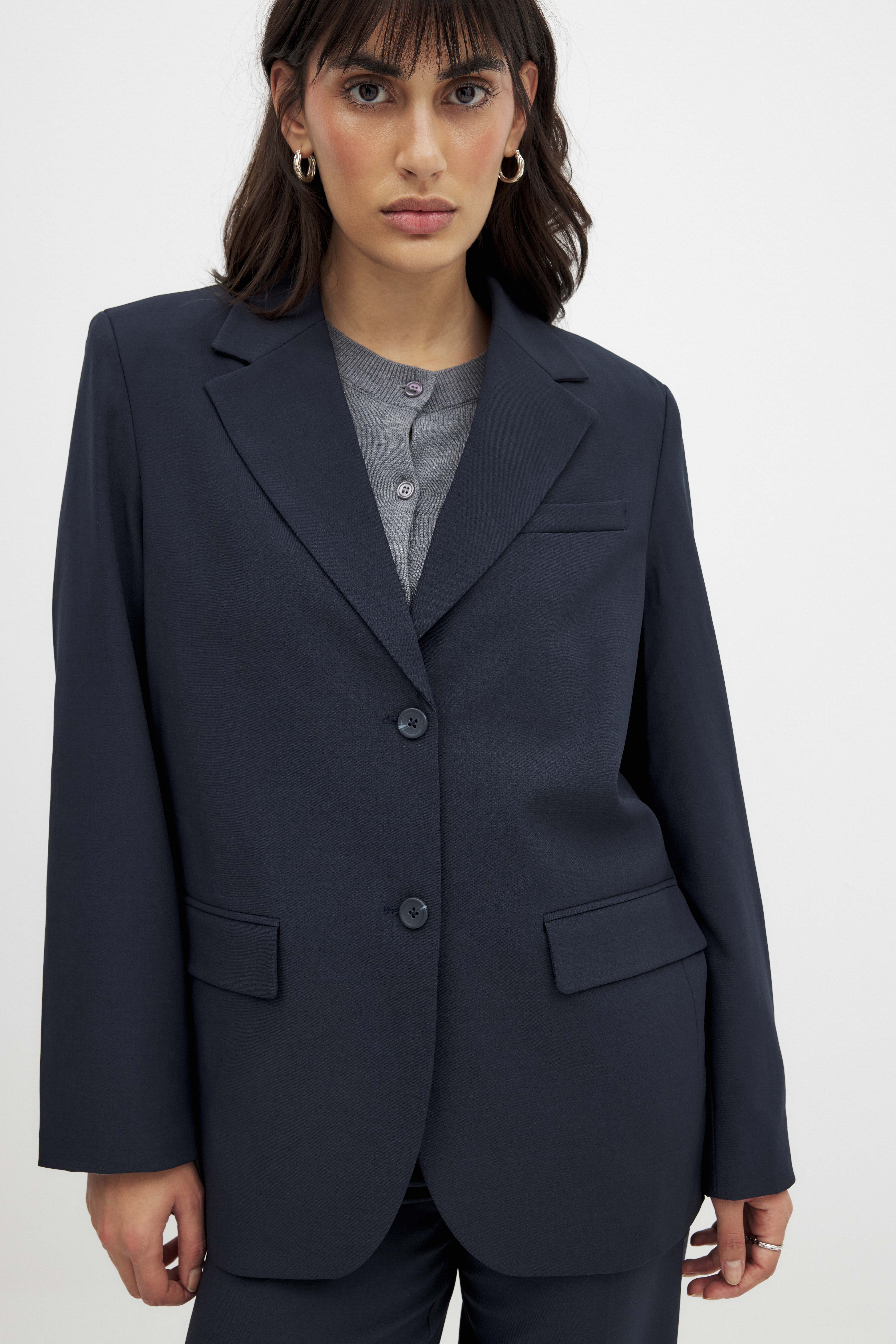 NA-KD Oversized Blazer - Tailored Blazers - Navy - EU 32 - NA-KD / NAKD