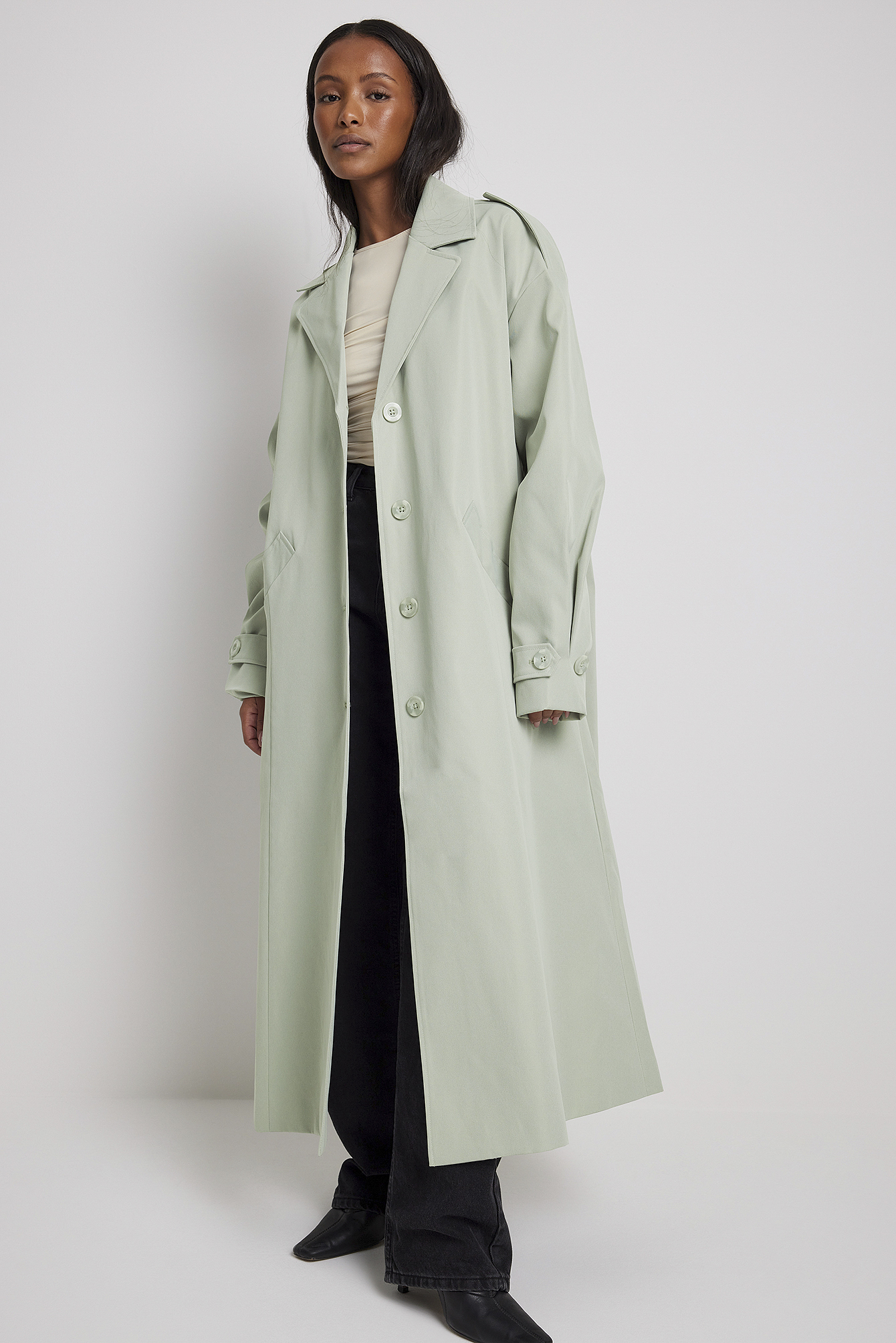 green womens coat