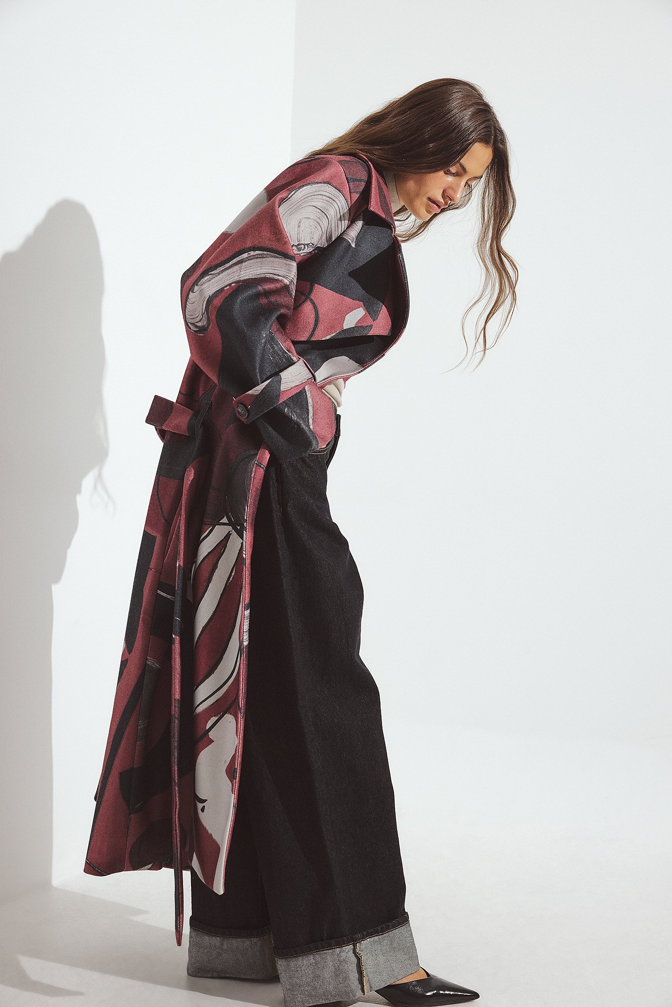 NA-KD ART Oversized Coat - Trenchcoats - Multicolor - EU 36 - NA-KD / NAKD