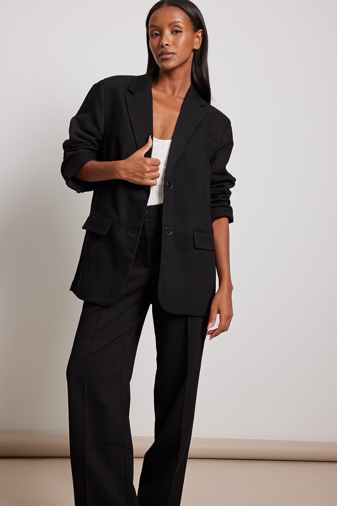Oversized Twill Blazer Black NA-KD - Main Image