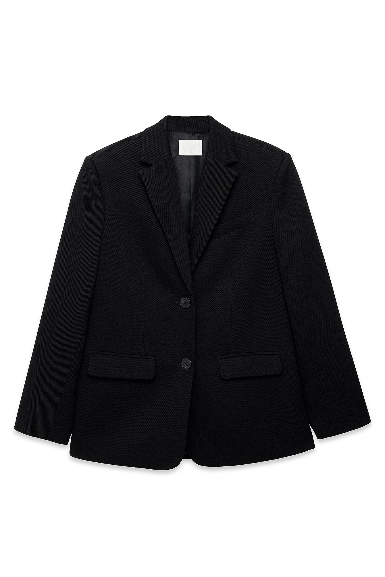 Black Oversized Twill Blazer