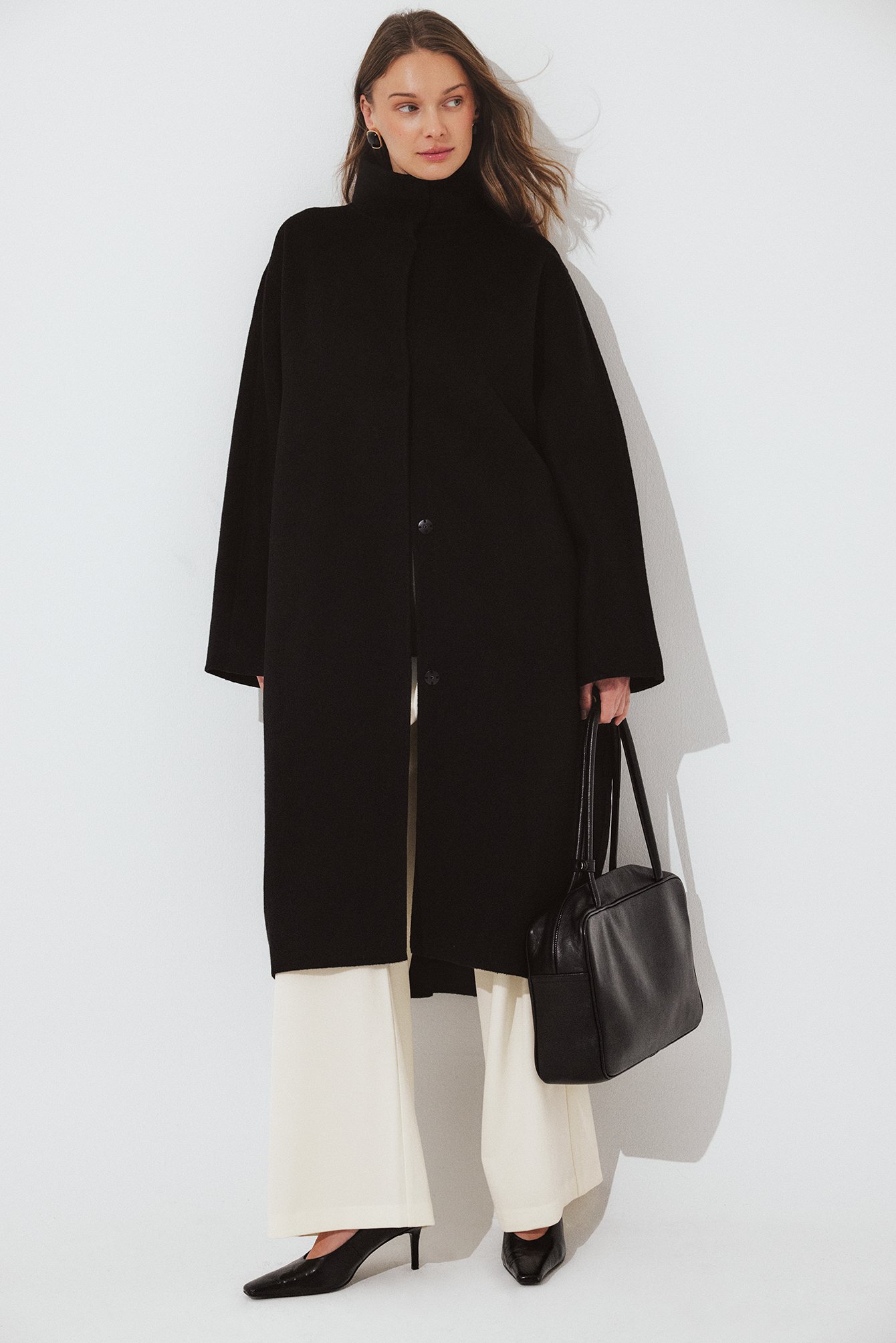 Pelin x NA-KD Oversized jas van wolmix - Lente Jassen - Zwart - EU 32 - NA-KD / NAKD