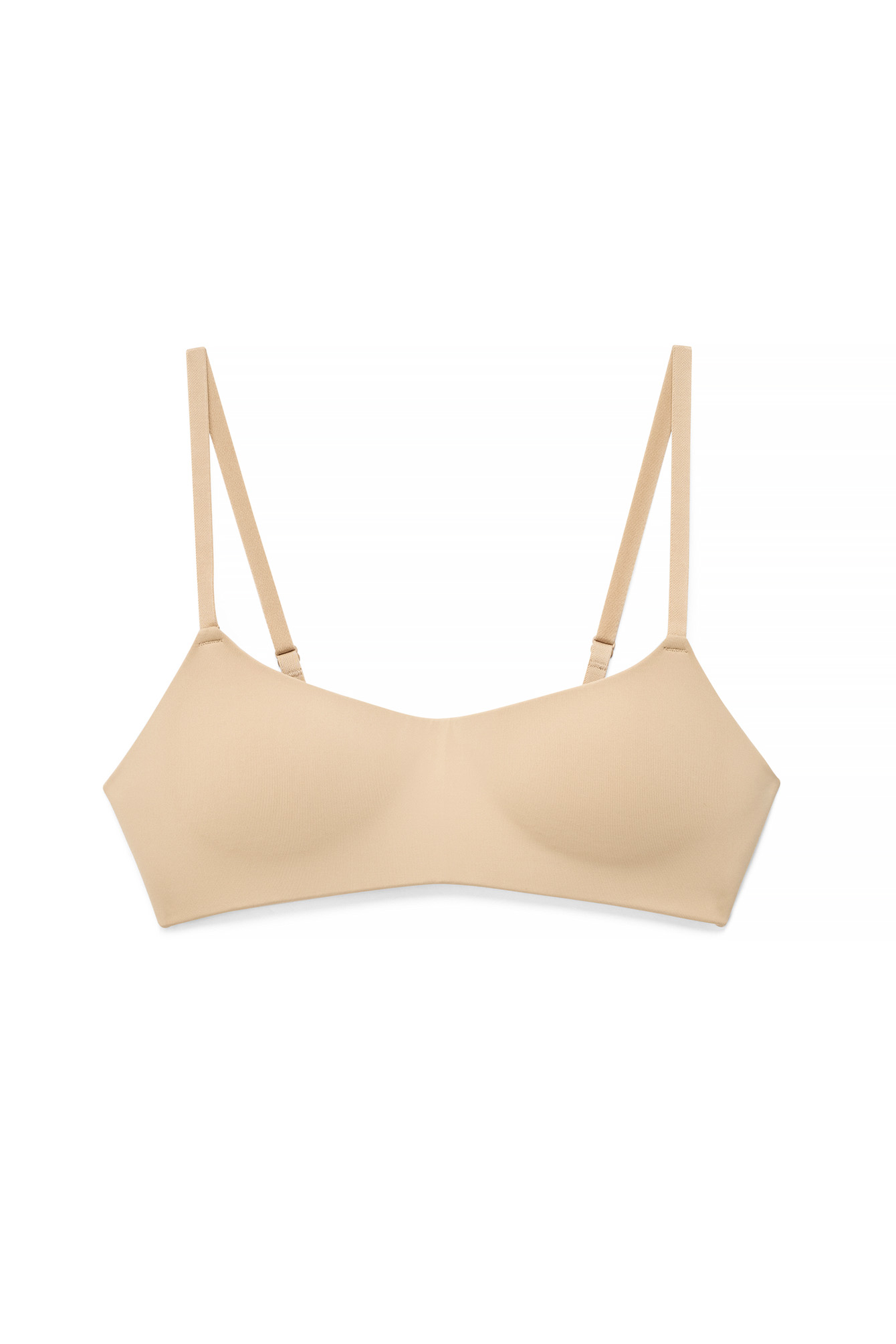 Beige Padded T-shirt Balcony Bra