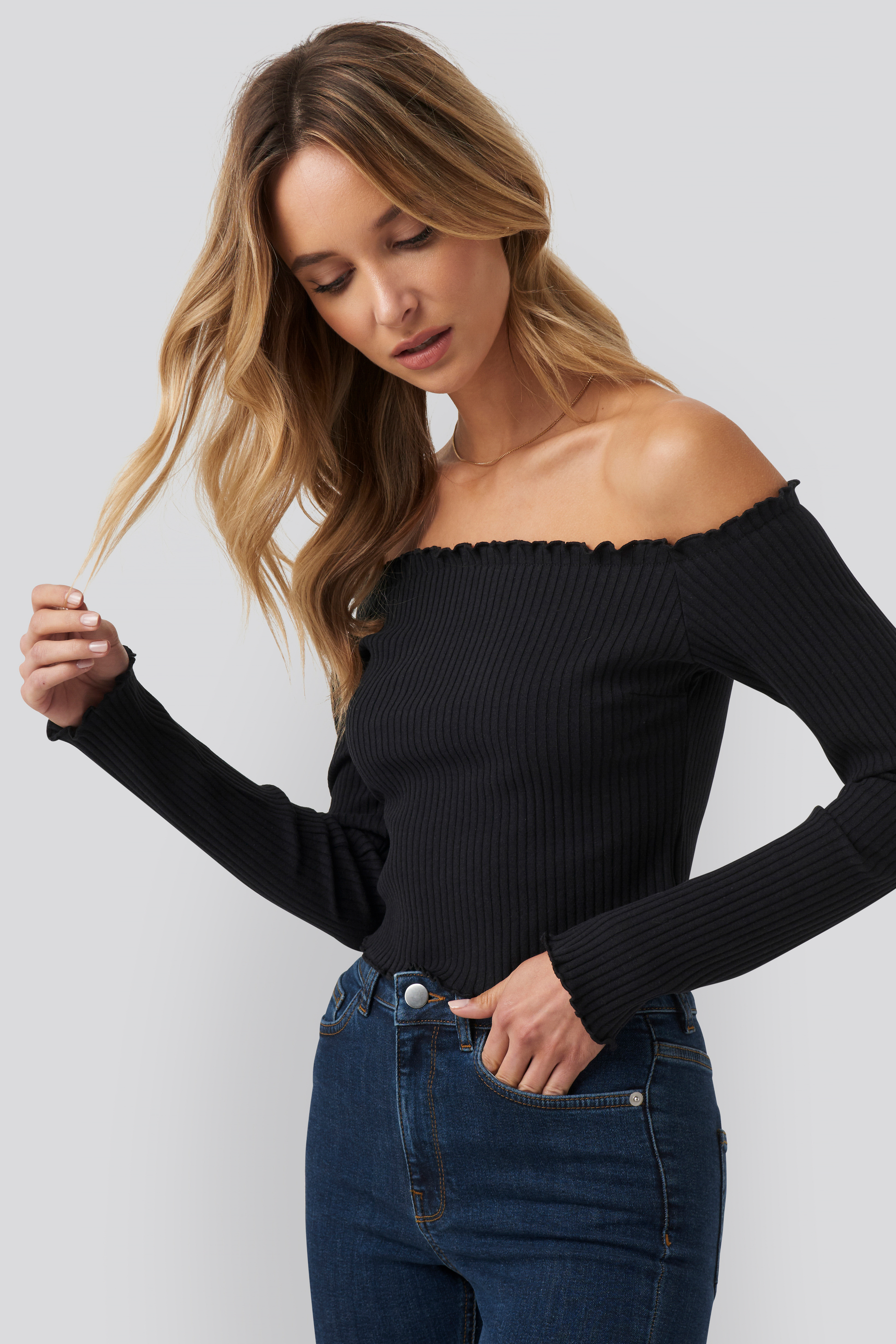 black bardot crop