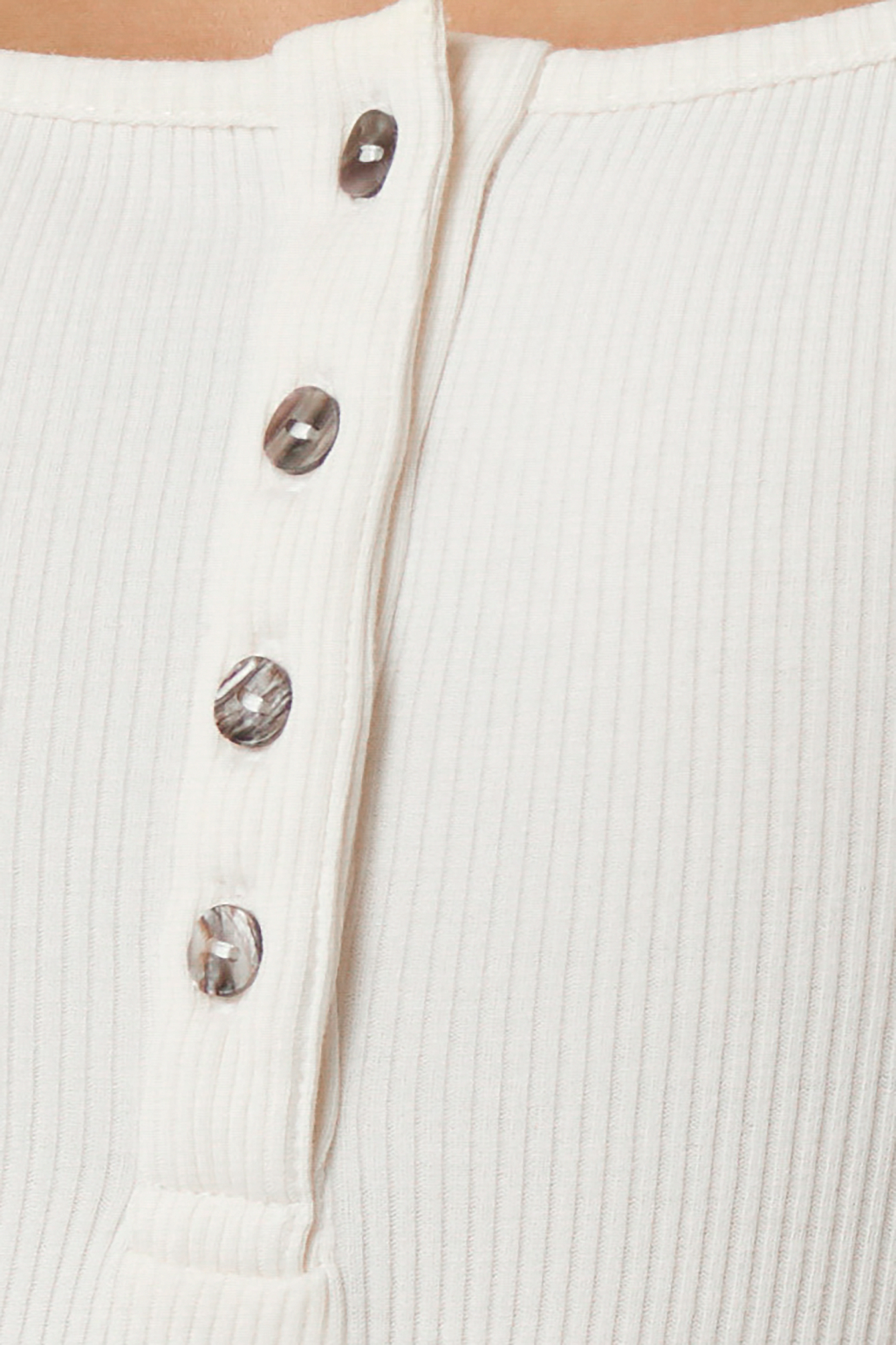 Organic Long Sleeve Button Detail Bodysuit White | na-kd.com