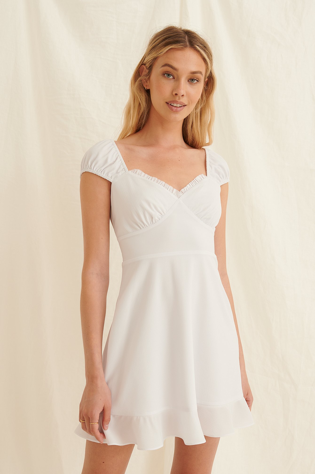 White Gerecycleerd Mini-jurk